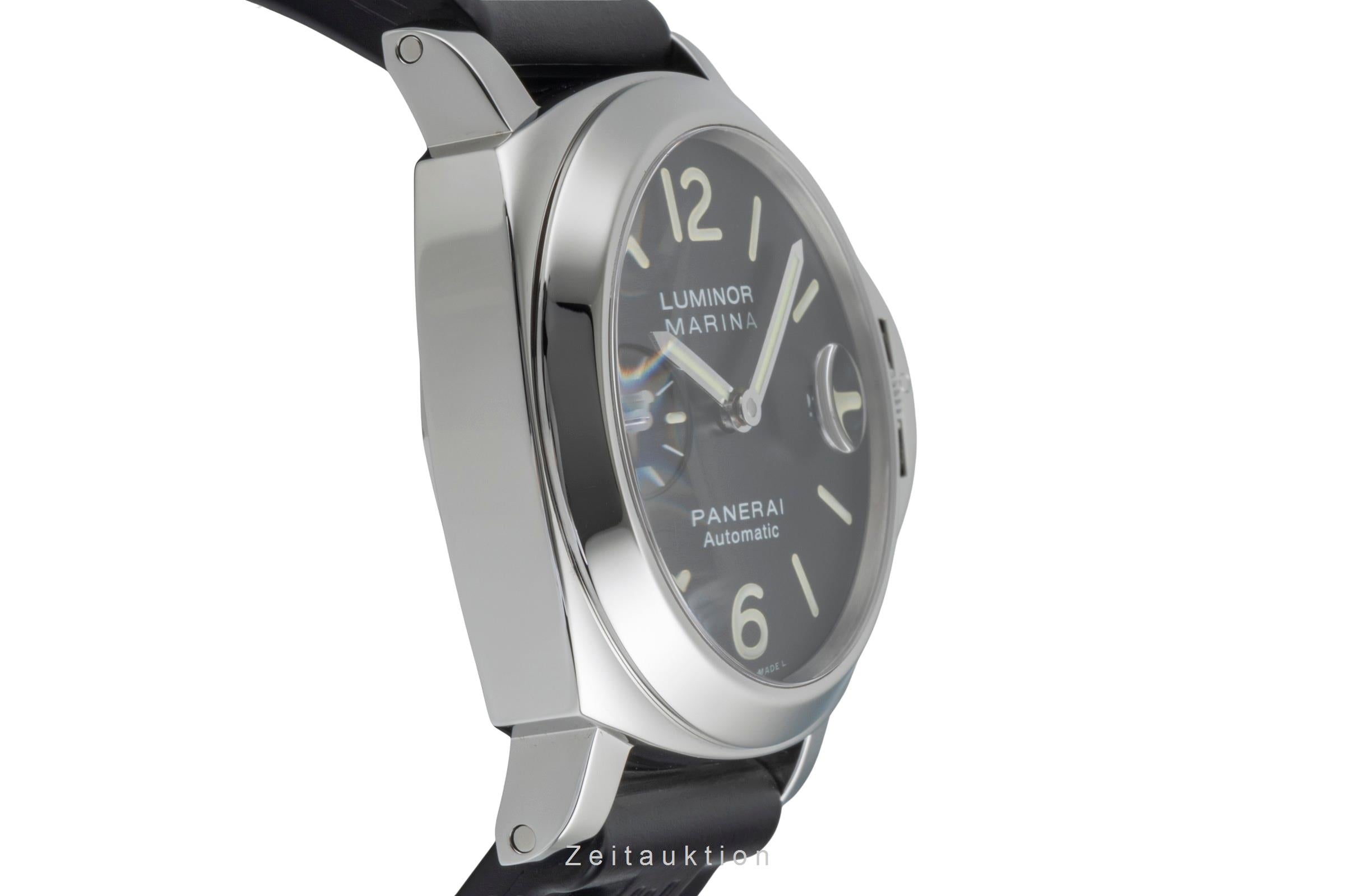 Panerai Luminor Marina Automatik Datum Edelstahl Herrenuhr Ref. PAM00104 B&P  [2506517]