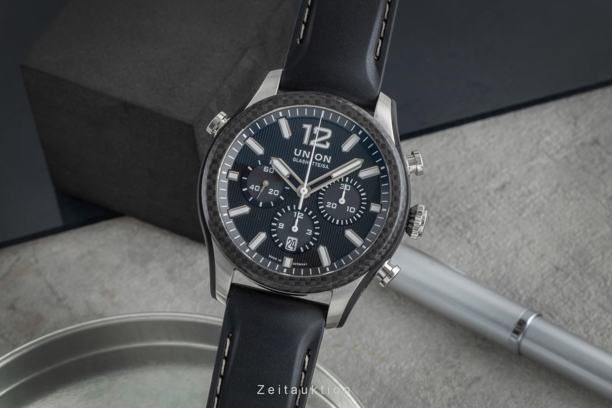 Union Glashütte Belisar cronógrafo acero automático reloj para caballeros D009.927.26.207.00 LP: 3900EUR  [2506530]