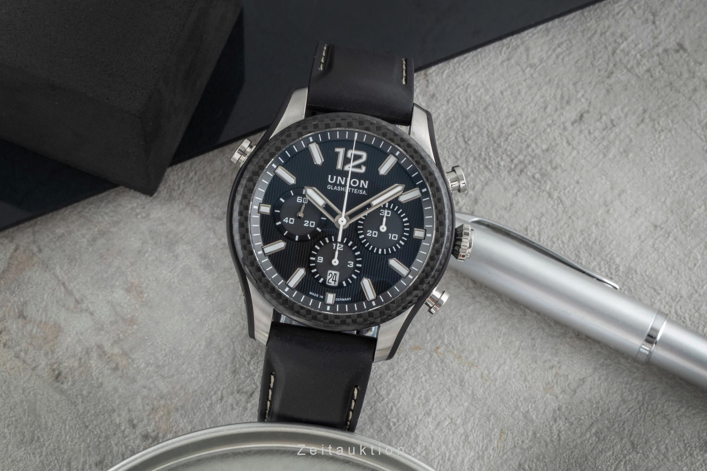 Union Glashütte Belisar cronógrafo acero automático reloj para caballeros D009.927.26.207.00 LP: 3900EUR  [2506530]