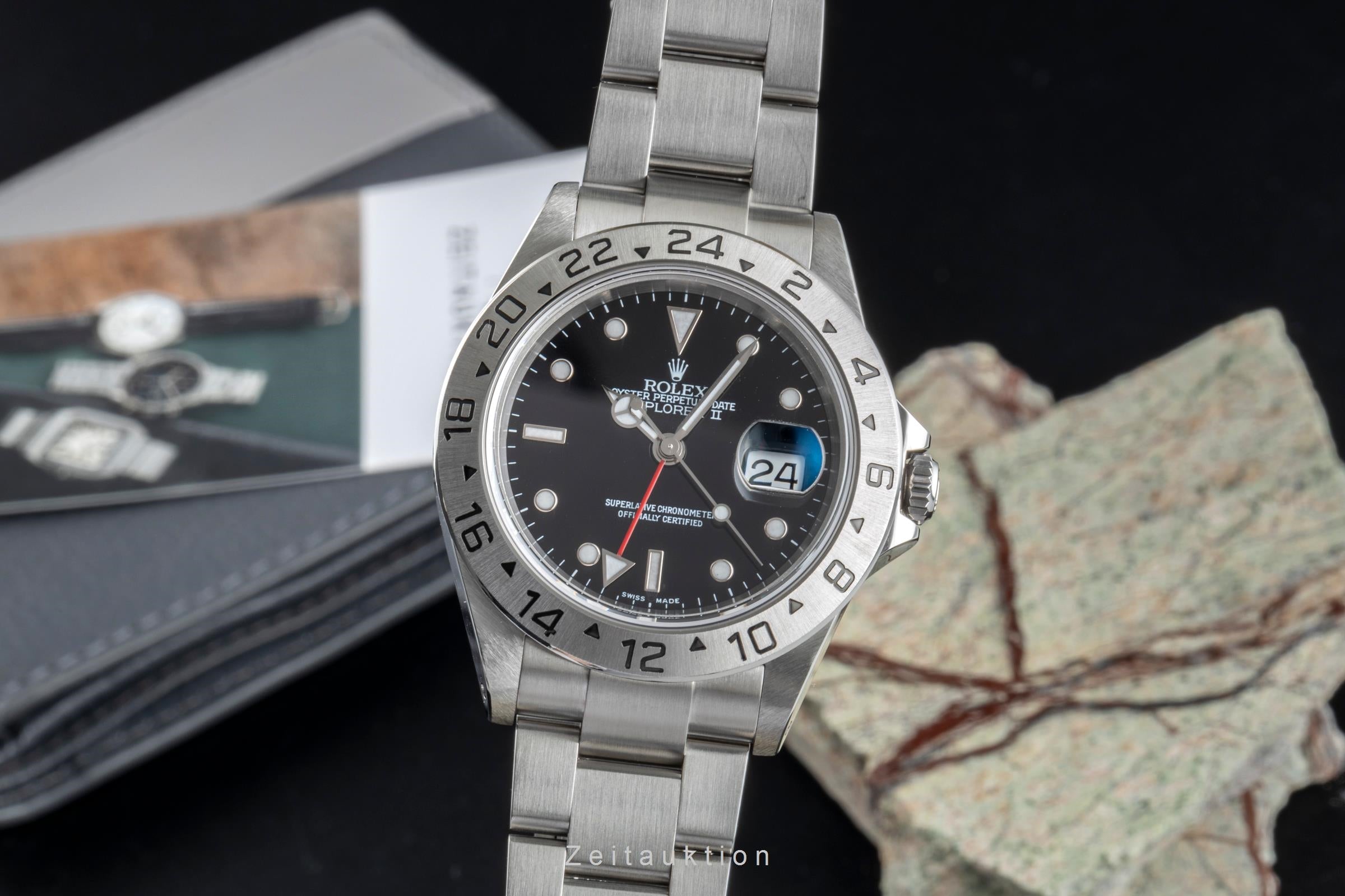 Rolex Explorer II Black Dial Edelstahl Automatik Herrenuhr Ref. 16570 P-Serie [2506538]