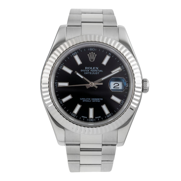 Rolex Datejust II Stahl / Weissgold Black Dial Automatik Ref. 116334 B&P 2010 [2506546]