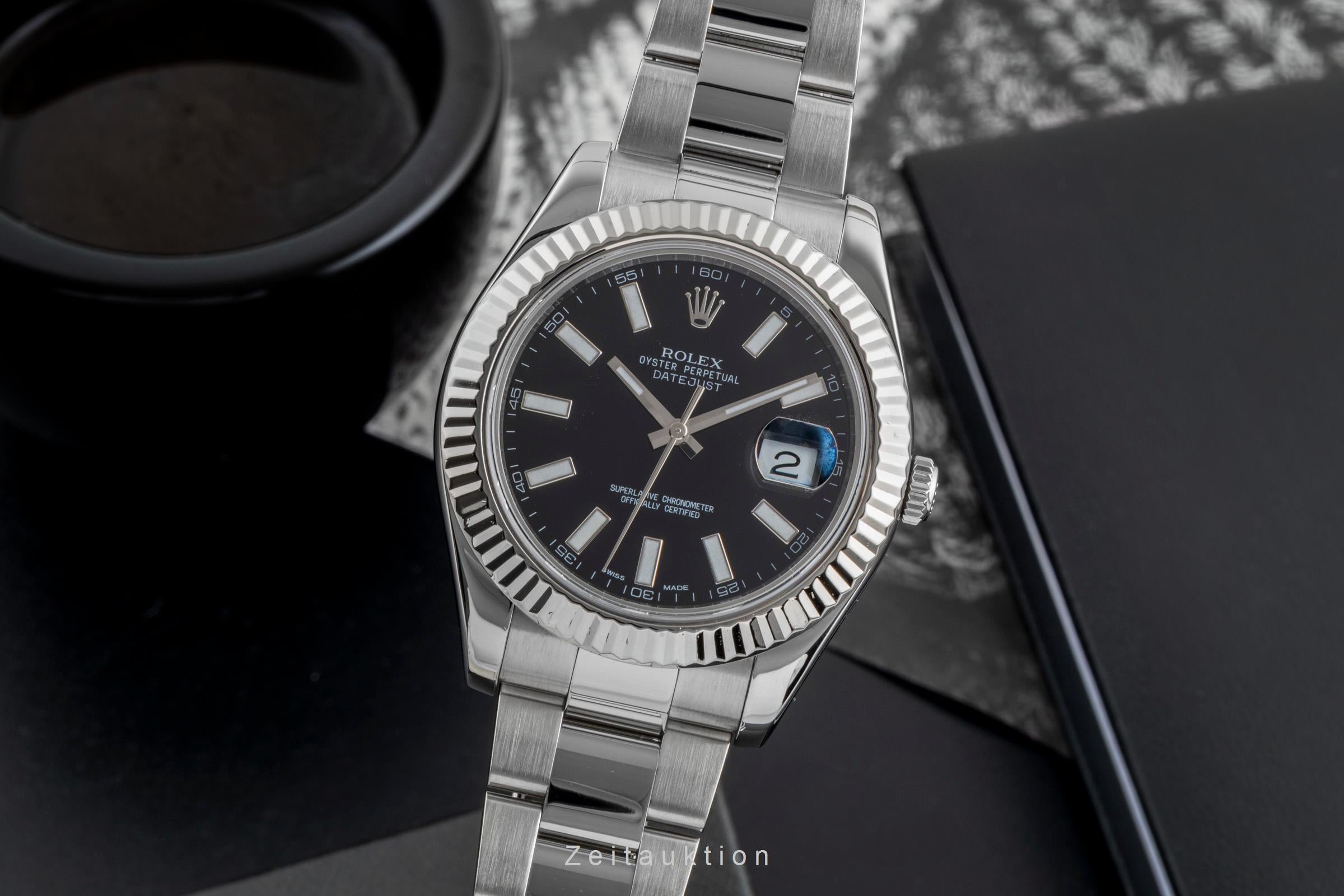 Rolex Datejust II Stahl / Weissgold Black Dial Automatik Ref. 116334 B&P 2010 [2506546]