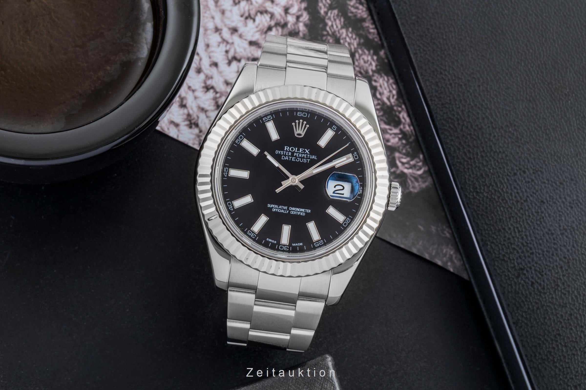 Rolex Datejust II Stahl / Weissgold Black Dial Automatik Ref. 116334 B&P 2010 [2506546]