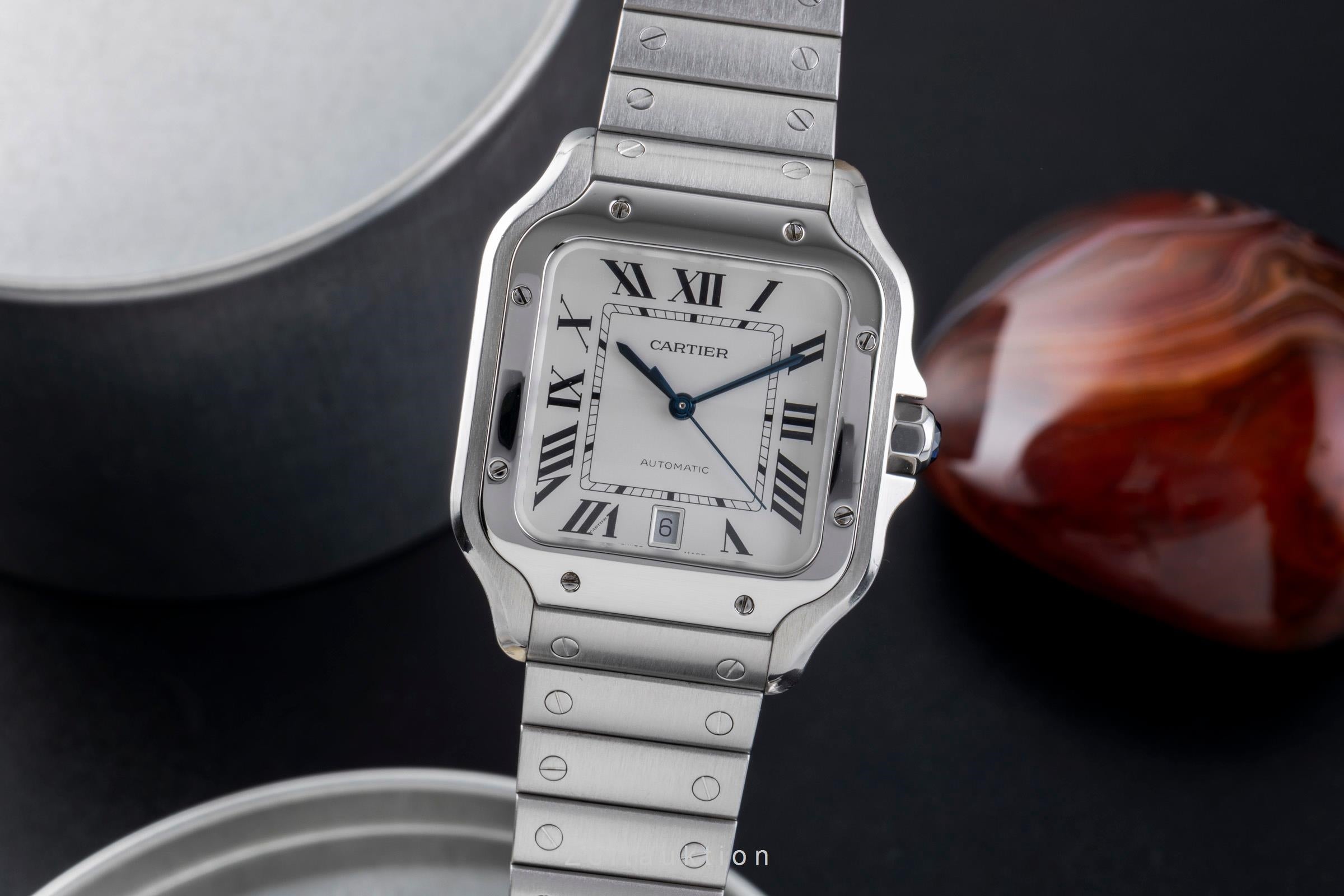 Cartier Santos acier automatique montre pour hommes WSSA0009 LP: 8850EUR  [2506566]