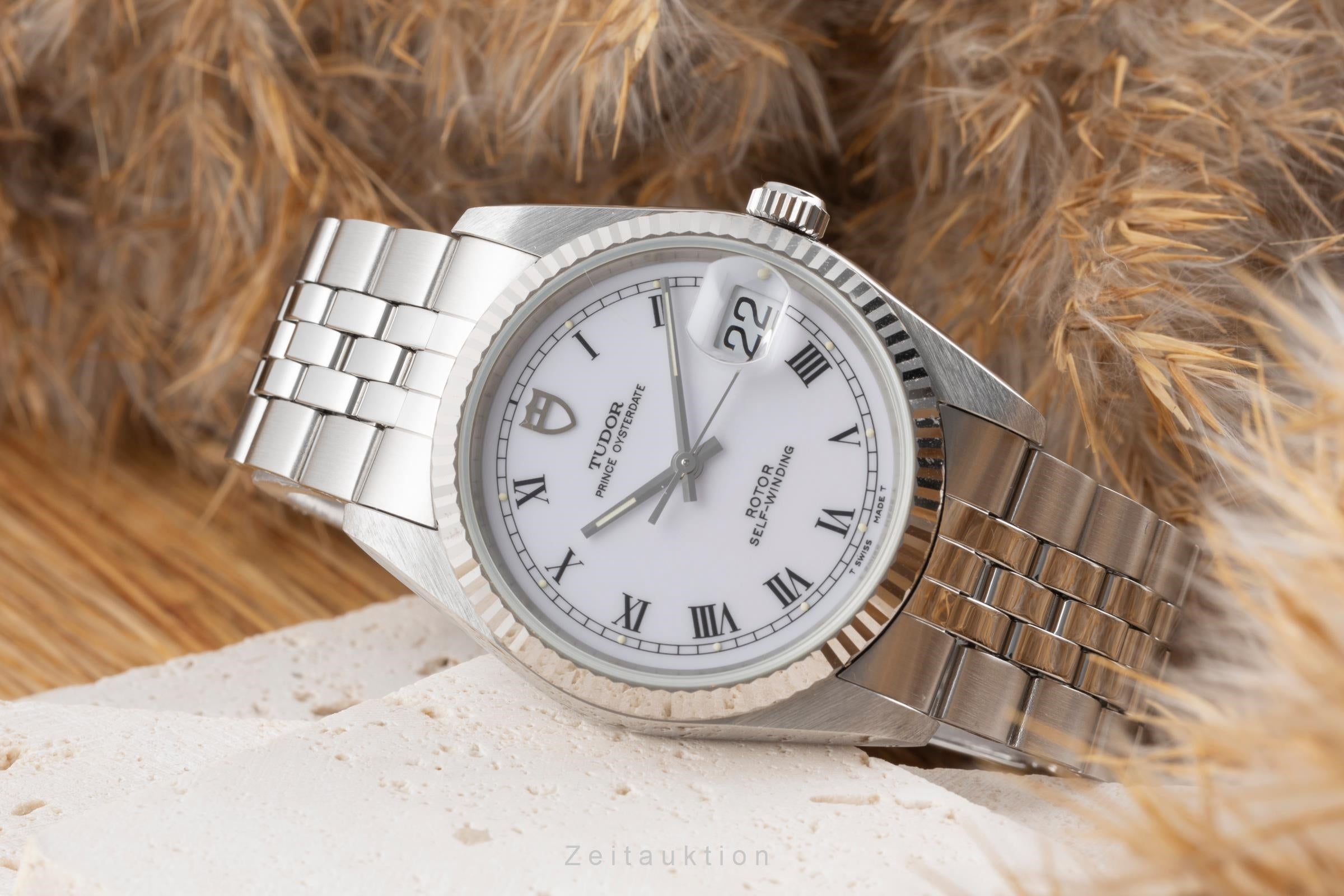 Tudor Prince Oysterdate acier / or blanc automatique montre pour hommes 74034  [2506609]