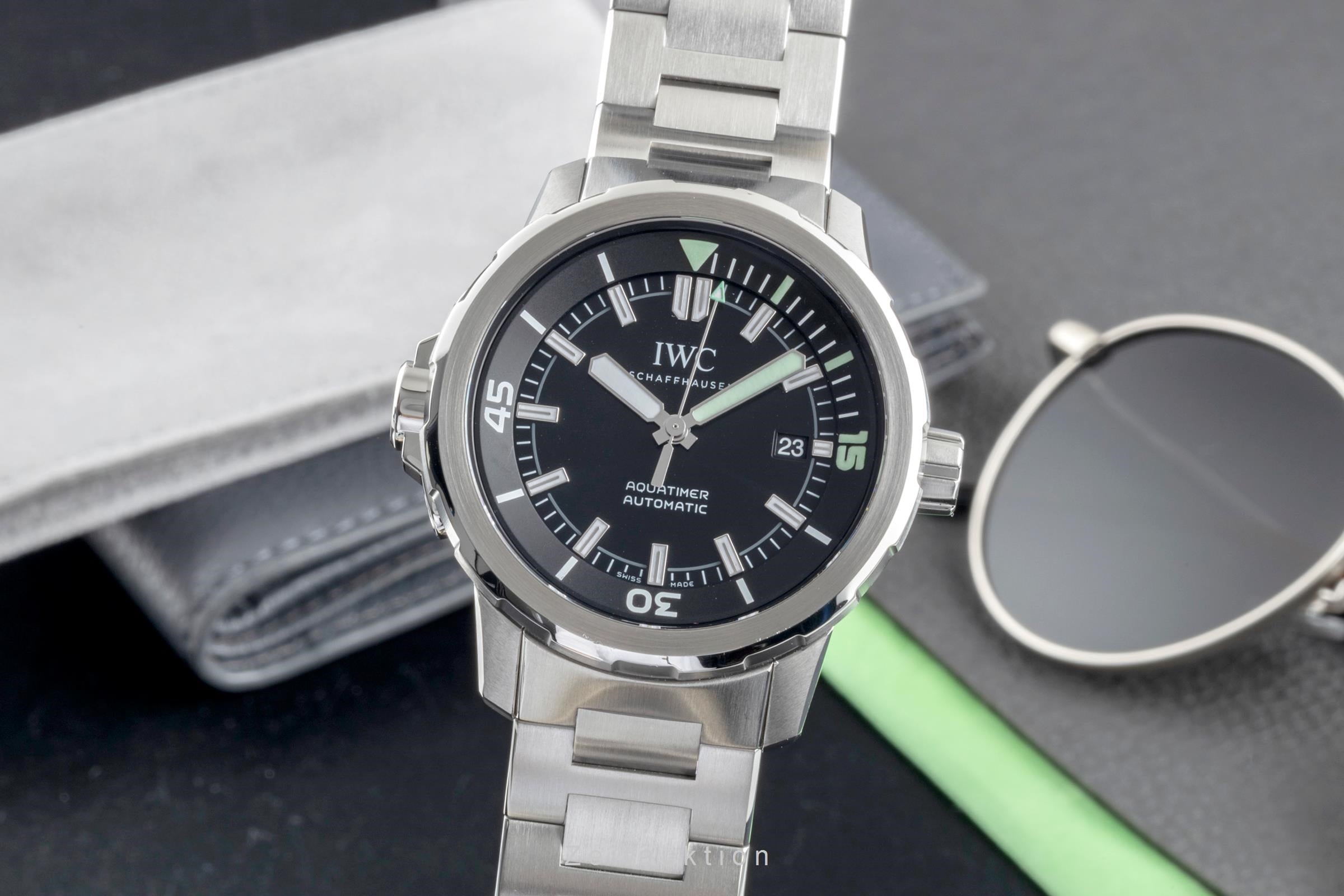 IWC Aquatimer Black Dial Edelstahl Automatik Herrenuhr Ref. IW329002 B&P 2015 [2506620]