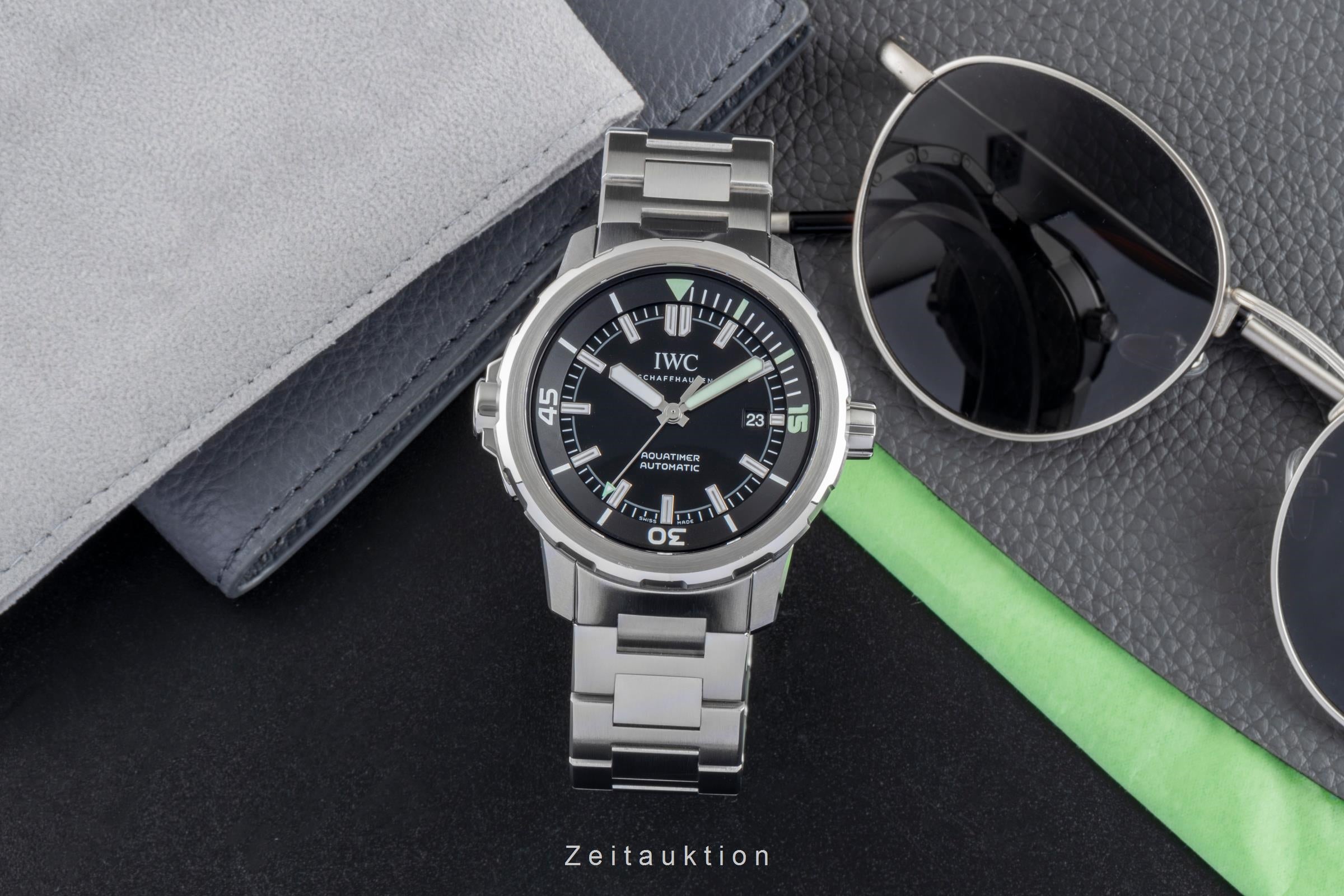 IWC Aquatimer Black Dial Edelstahl Automatik Herrenuhr Ref. IW329002 B&P 2015 [2506620]