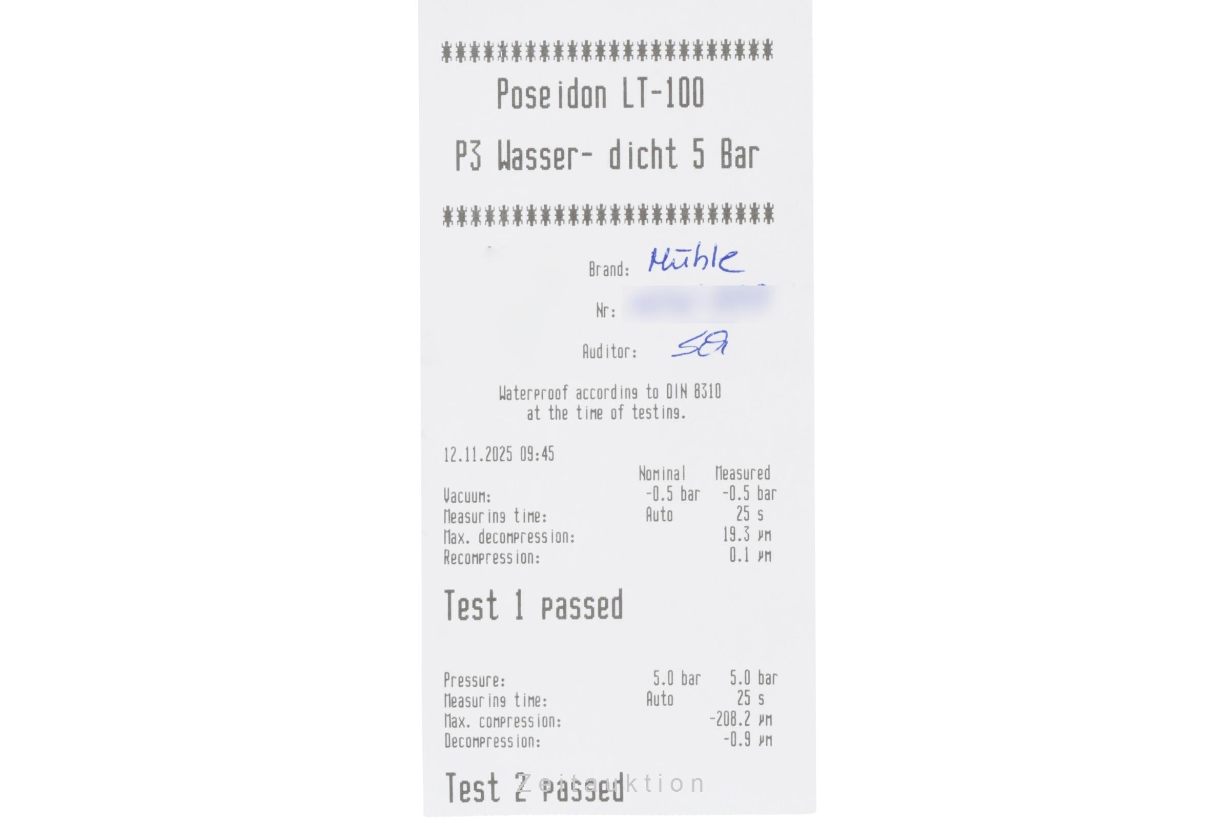 Mühle Business Timer acier automatique montre pour hommes M13065 Limited  [2506624]