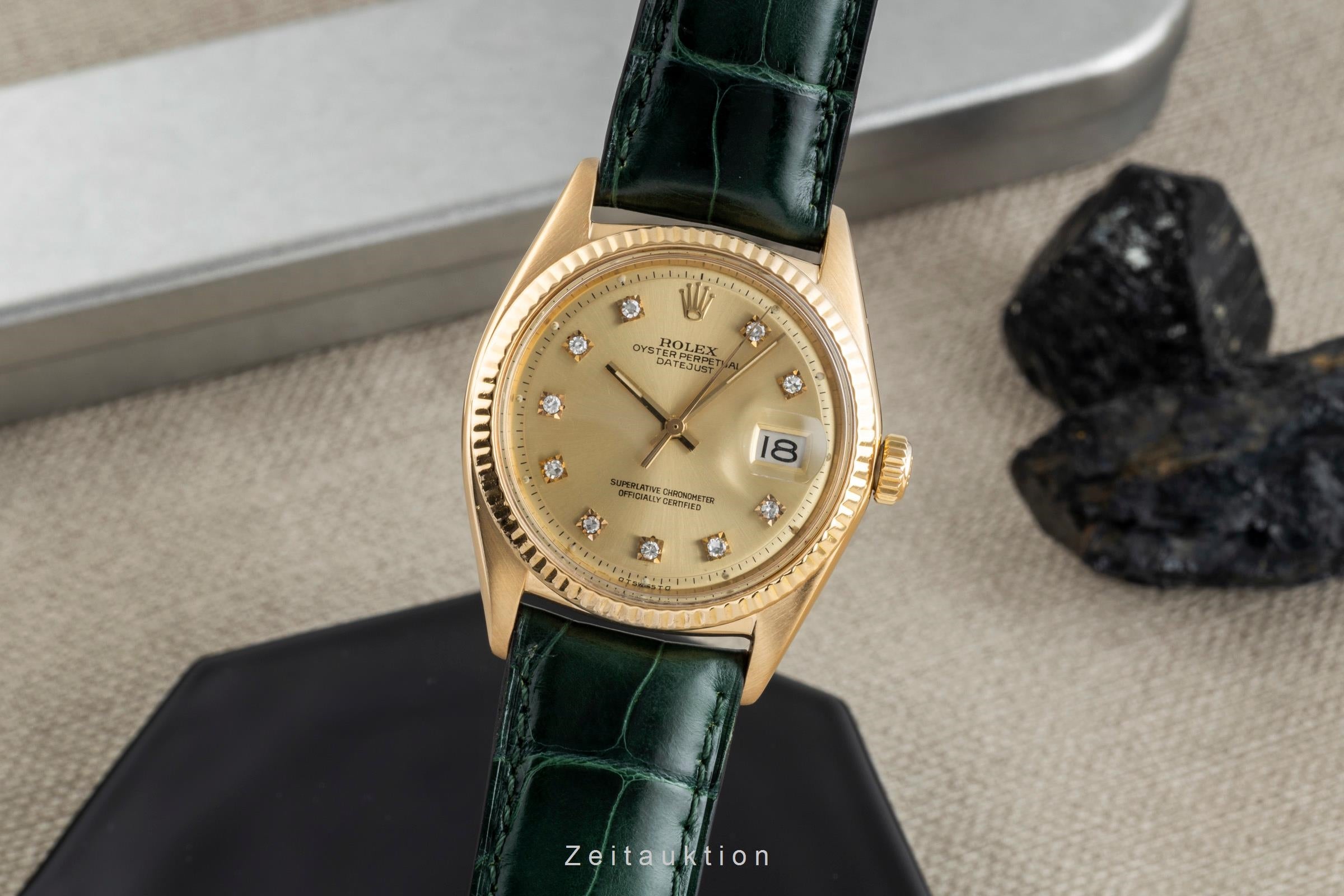 Rolex Datejust oro de 18 quilates automático reloj para caballeros 1601 Vintage  [2506631]