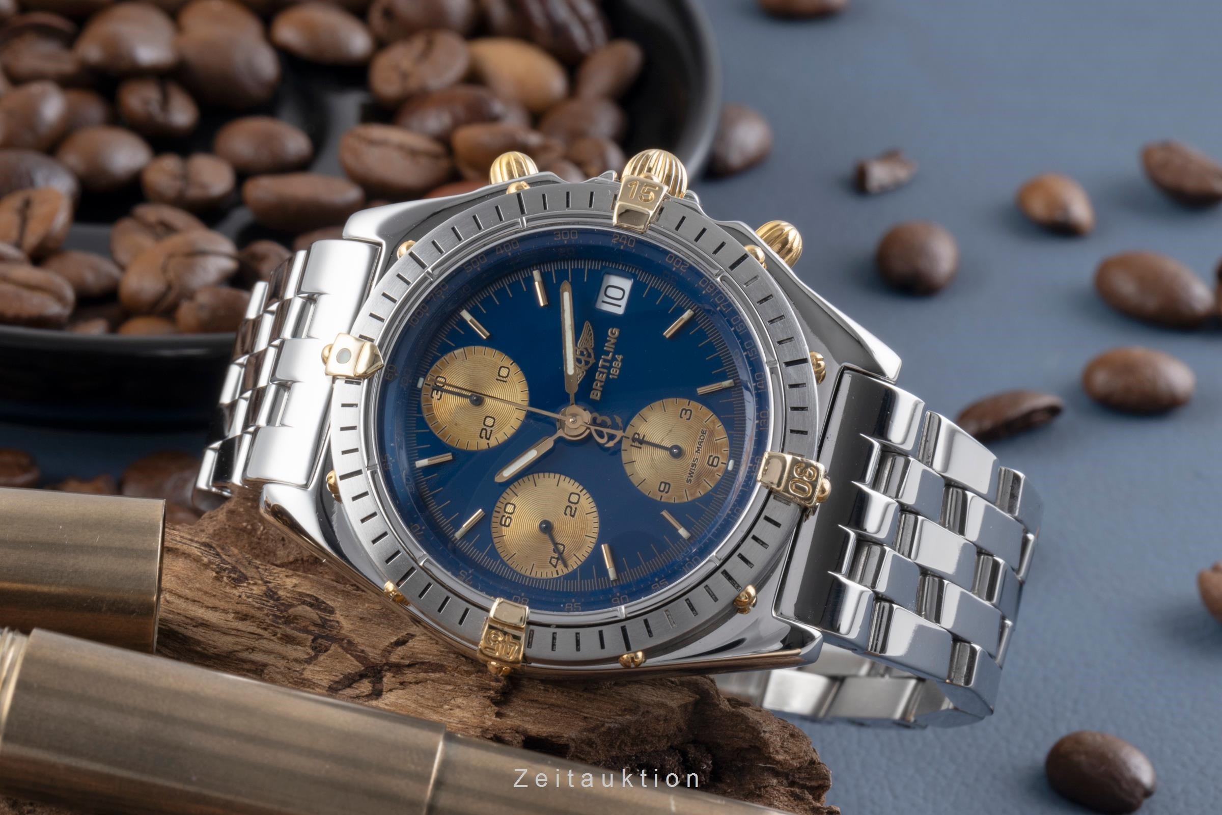 Breitling クロノメーター 腕時計 Breitling Chronomat chronograph gilt / steel automatic Kal. B13