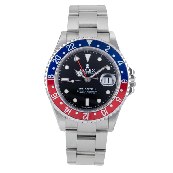 Rolex GMT-Master II Pepsi Stahl Automatik Herrenuhr 16710 T B&P 2007 LC 100 [2506658]