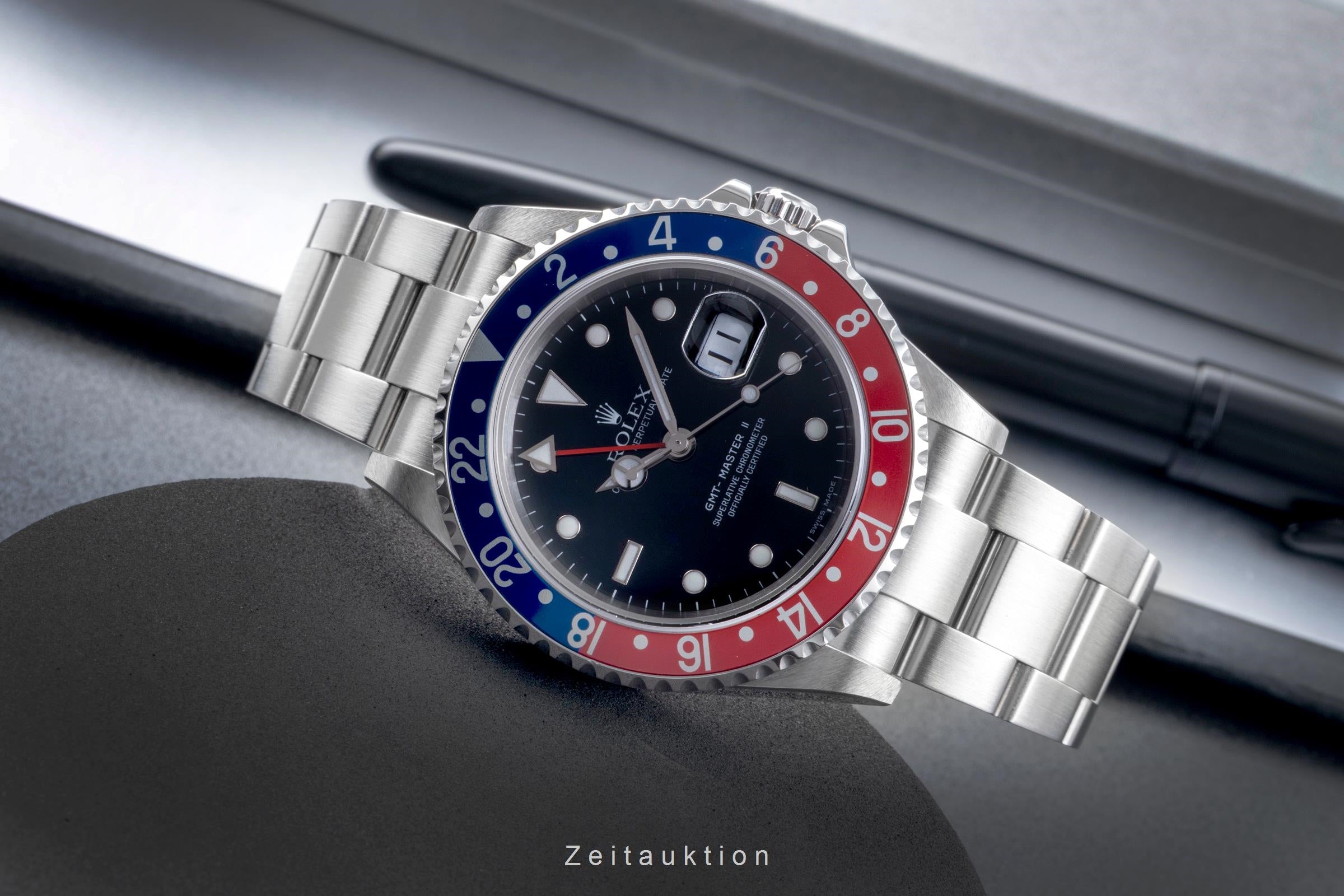 Rolex GMT-Master II Pepsi Stahl Automatik Herrenuhr 16710 T B&P 2007 LC 100 [2506658]