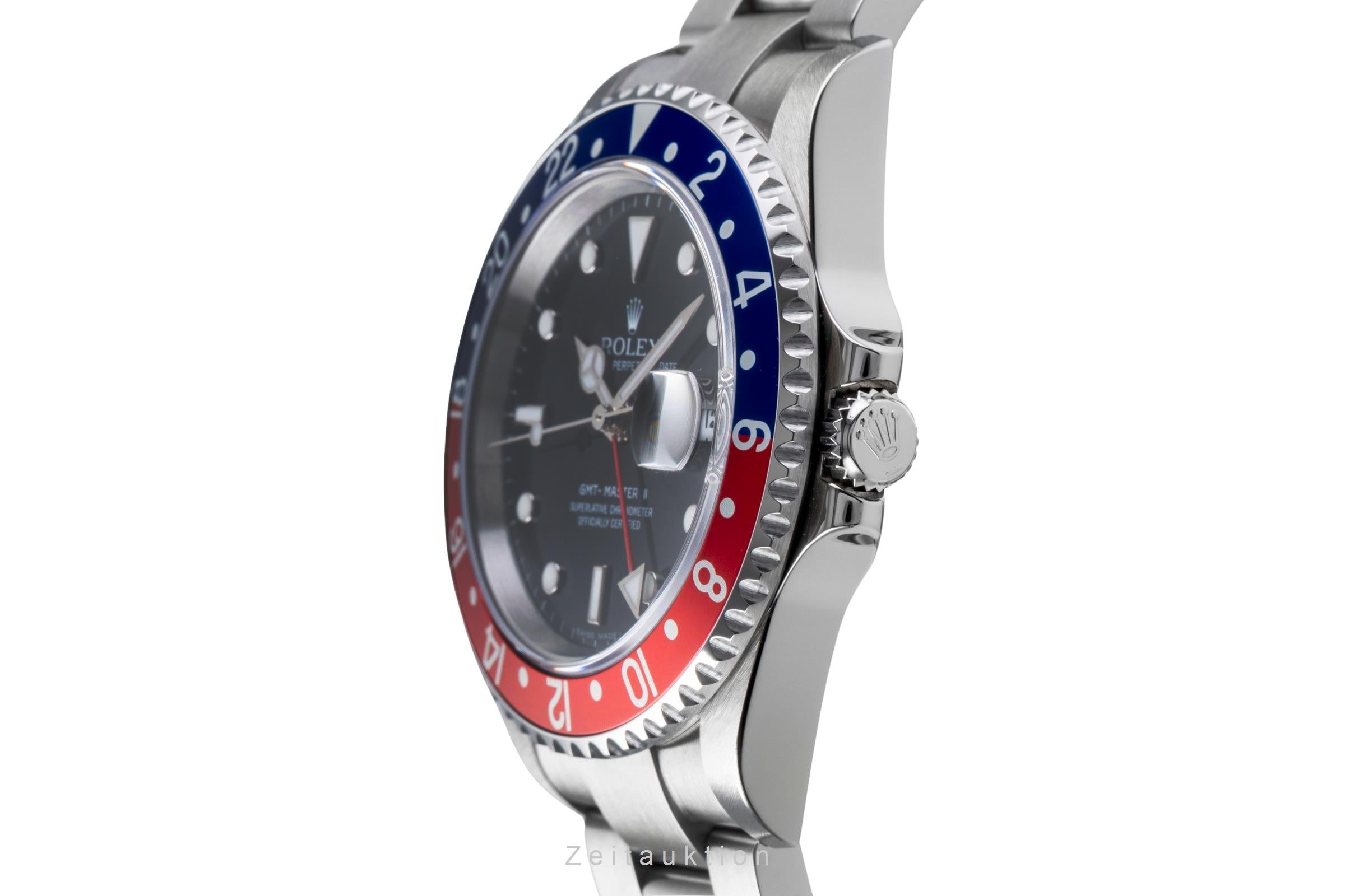 Rolex GMT-Master II Pepsi Stahl Automatik Herrenuhr 16710 T B&P 2007 LC 100 [2506658]