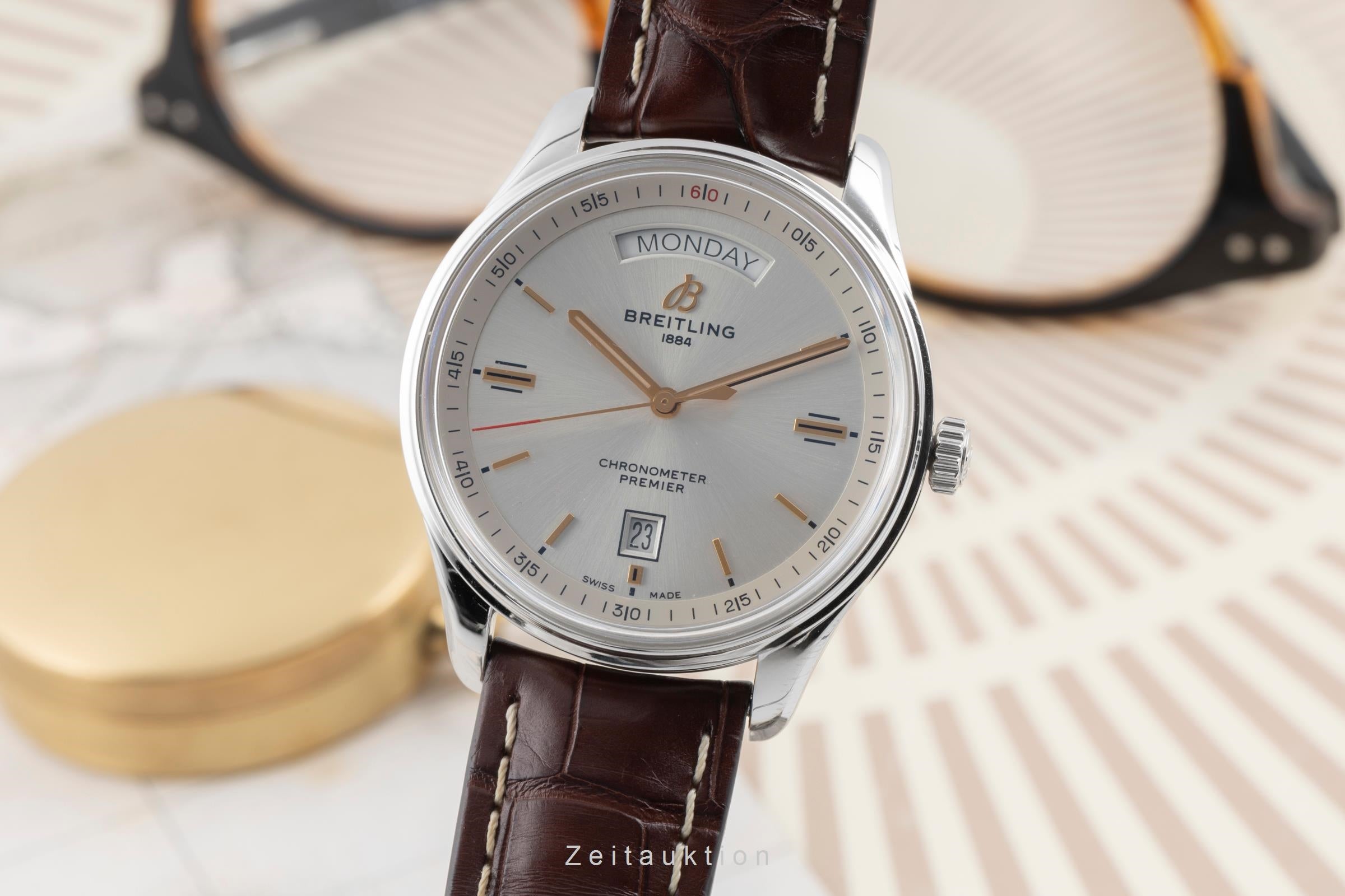 Breitling Premier Automatik Day Date Stahl A45340 211G1P2 B&P 2019 NP: 4900 € [2506671]