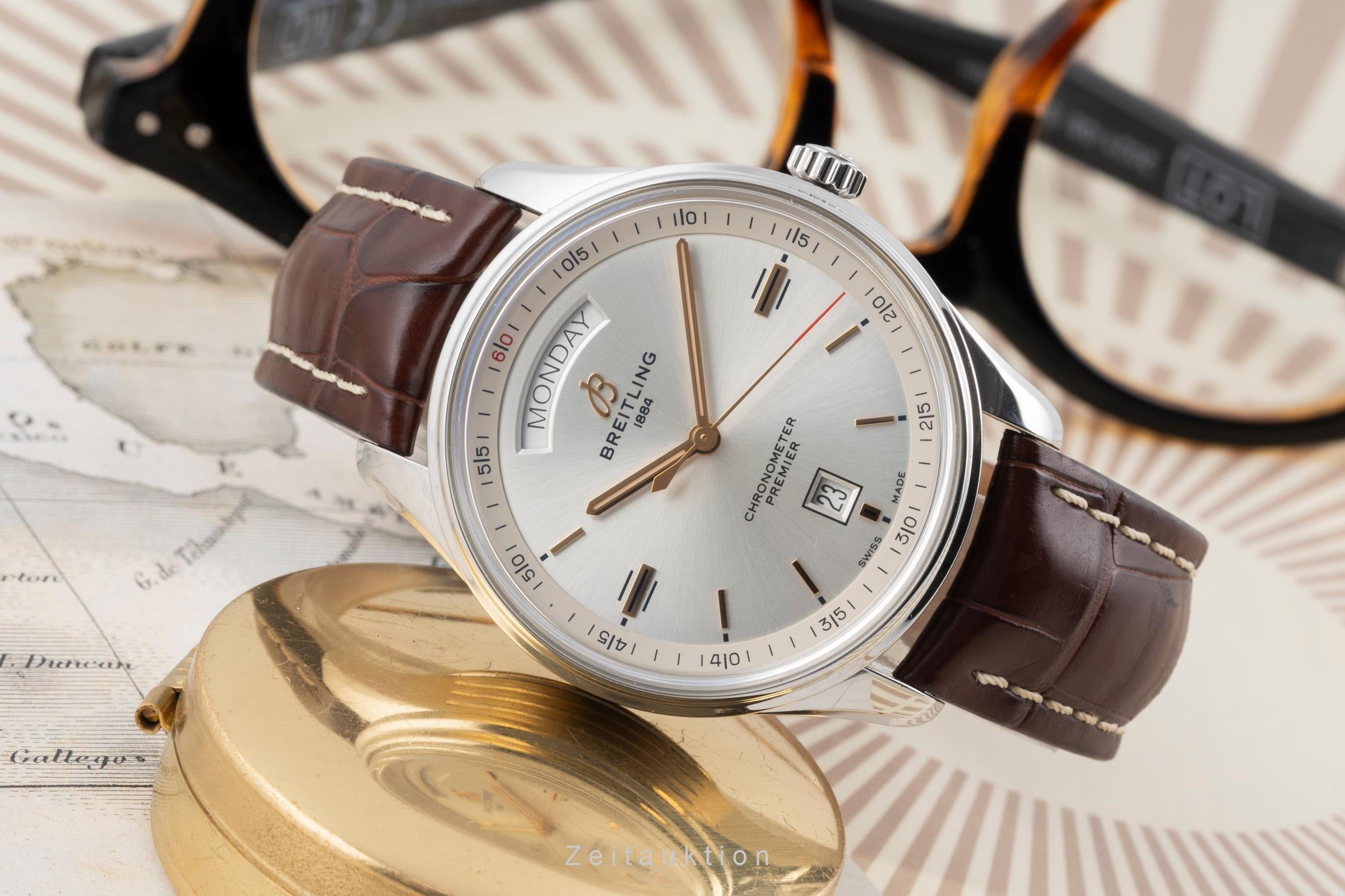 Breitling Premier Automatik Day Date Stahl A45340 211G1P2 B&P 2019 NP: 4900 € [2506671]