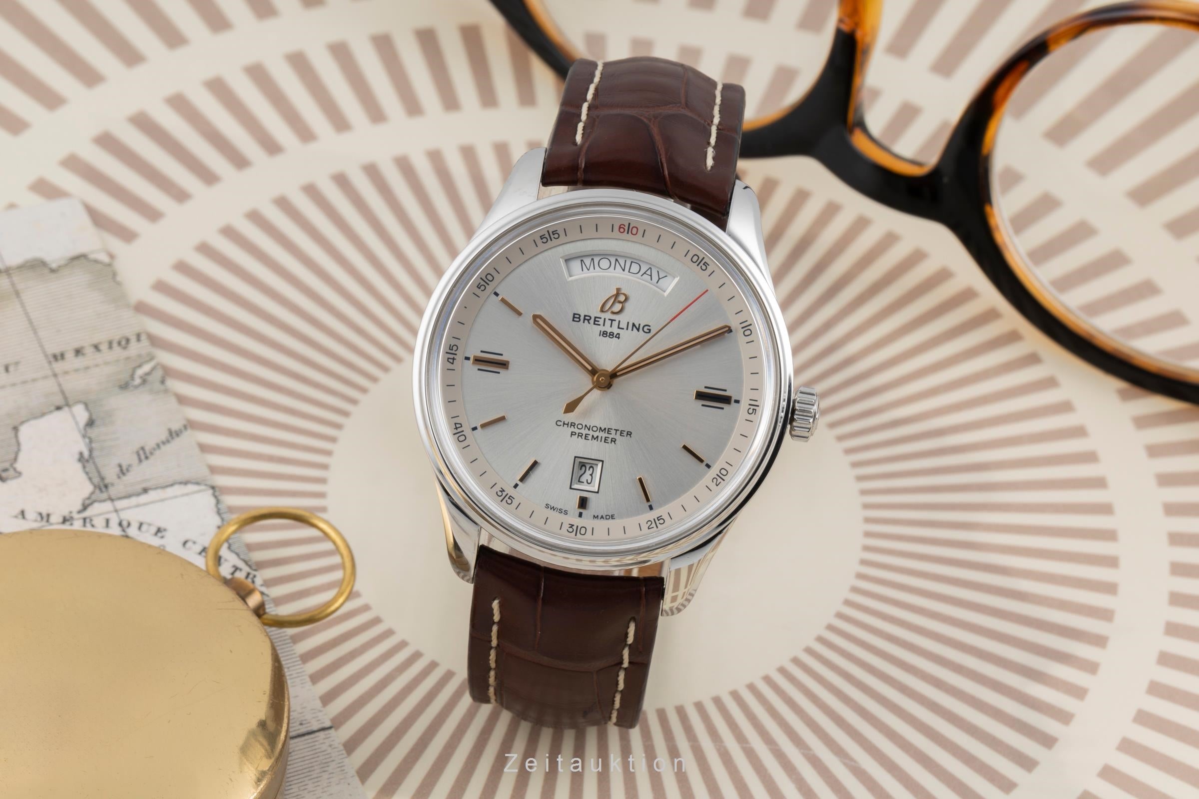 Breitling Premier Automatik Day Date Stahl A45340 211G1P2 B&P 2019 NP: 4900 € [2506671]