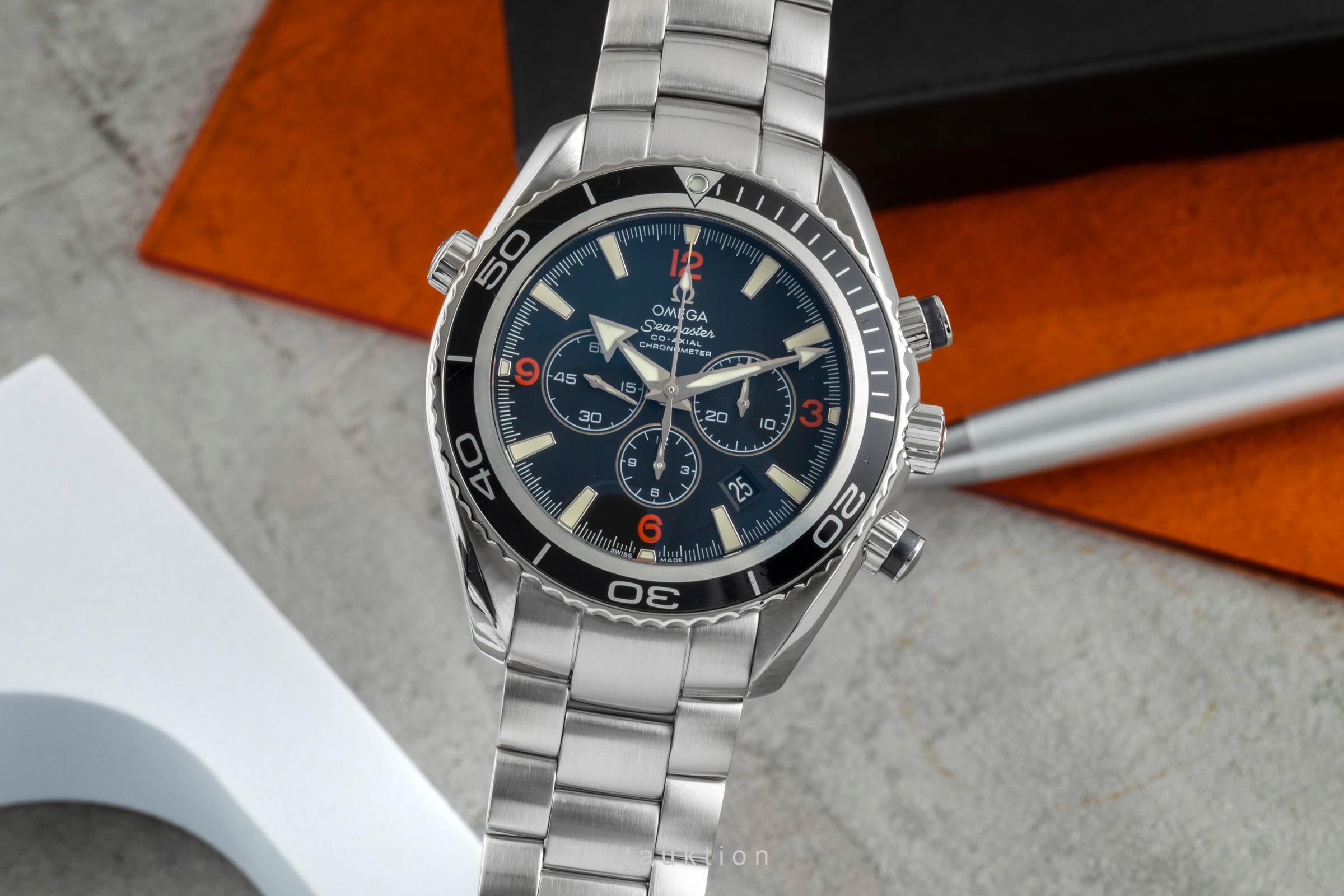 Omega Seamaster Planet Ocean Chronograph Stahl Automatik Ref. 2210.51.00 Papiere [2506688]