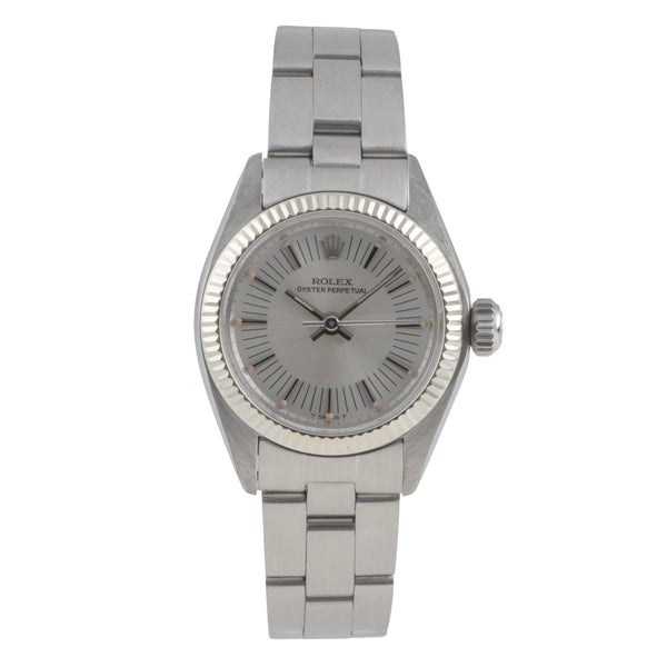 Rolex Oyster Perpetual steel / white gold automatic women's watch 6719 Vintage  [2506700]