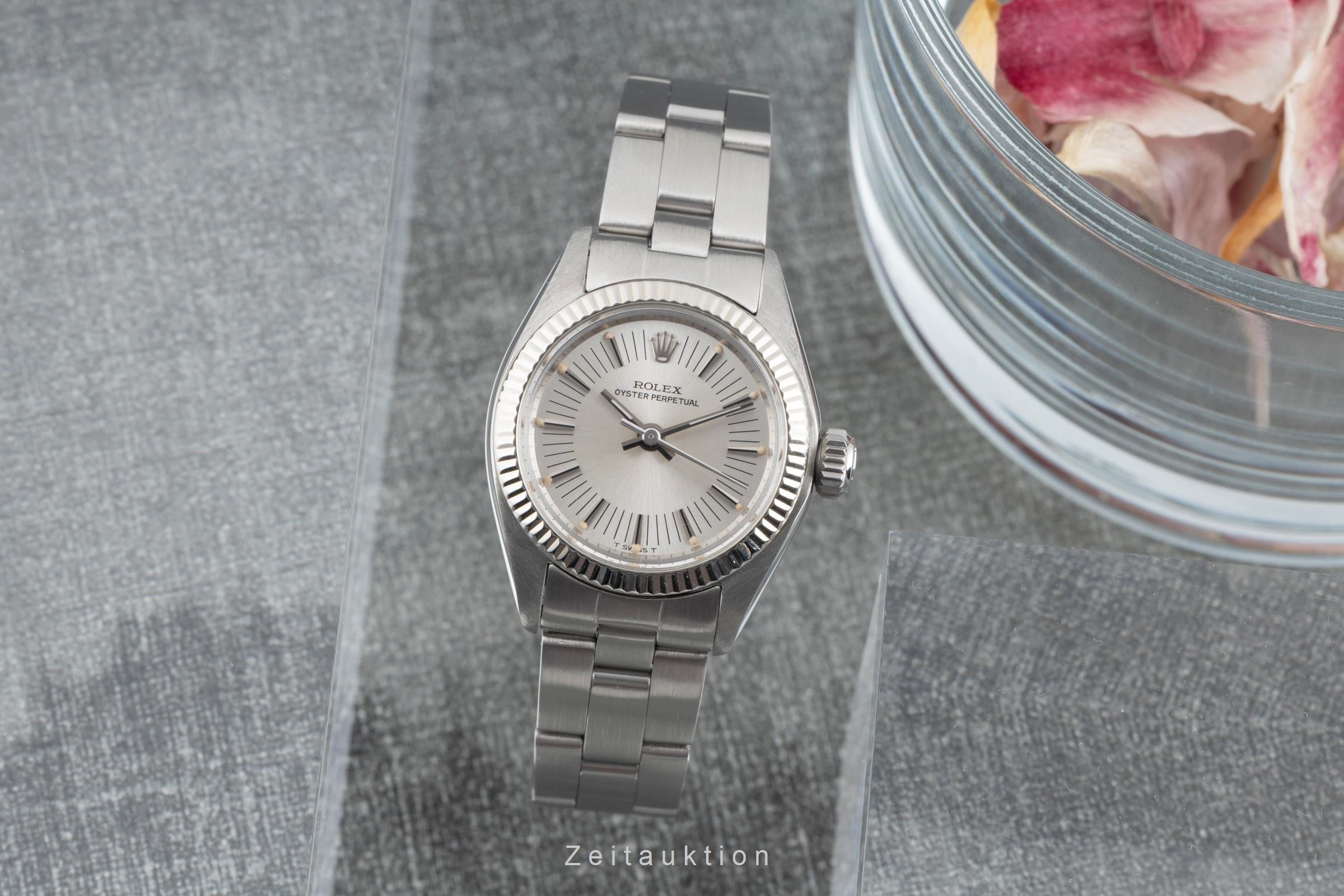 Rolex Oyster Perpetual steel / white gold automatic women's watch 6719 Vintage  [2506700]