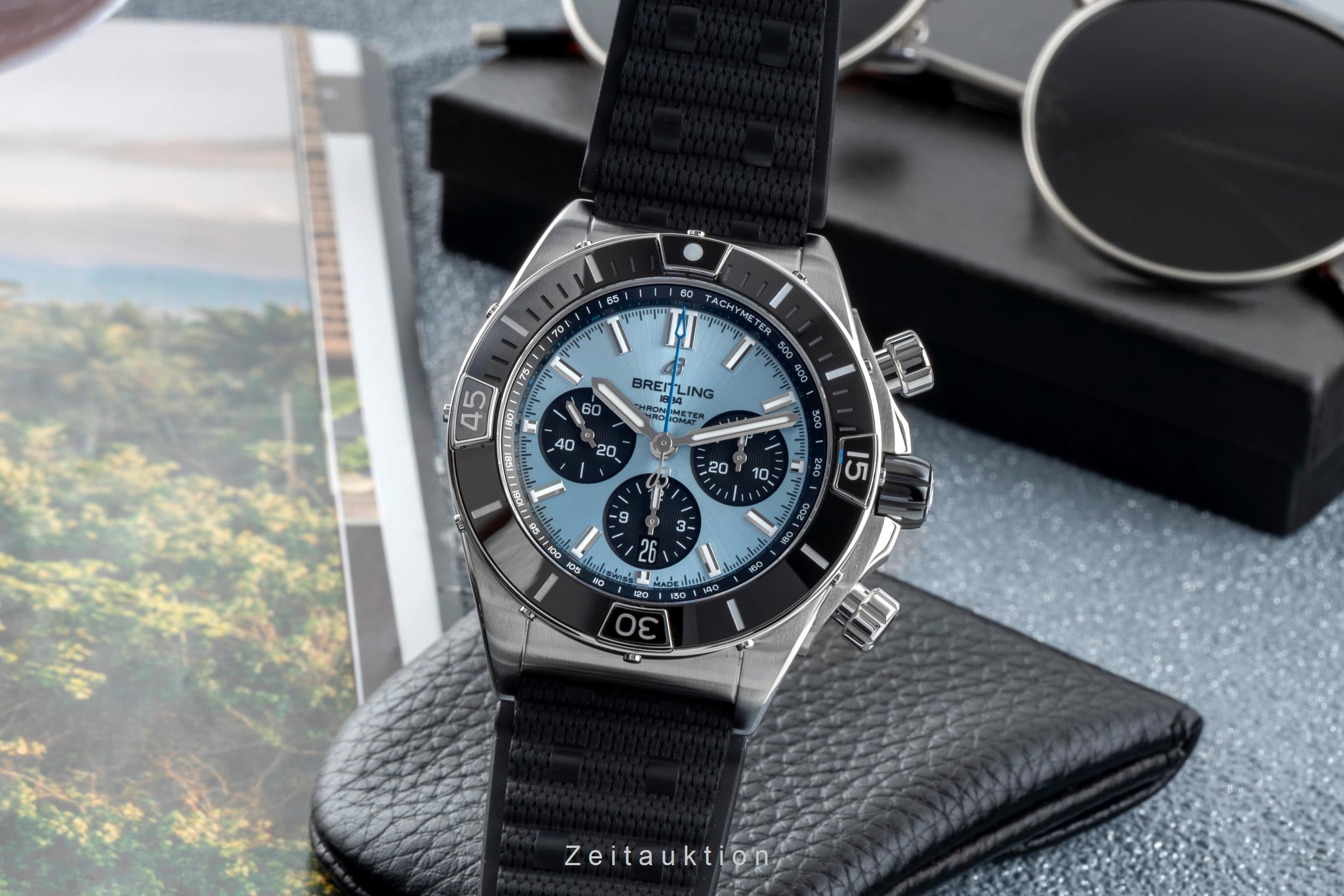 Breitling Chronomat chronograph steel / platinium automatic men's watch PB0136251C1S1 LP: 12650EUR  [2506709]