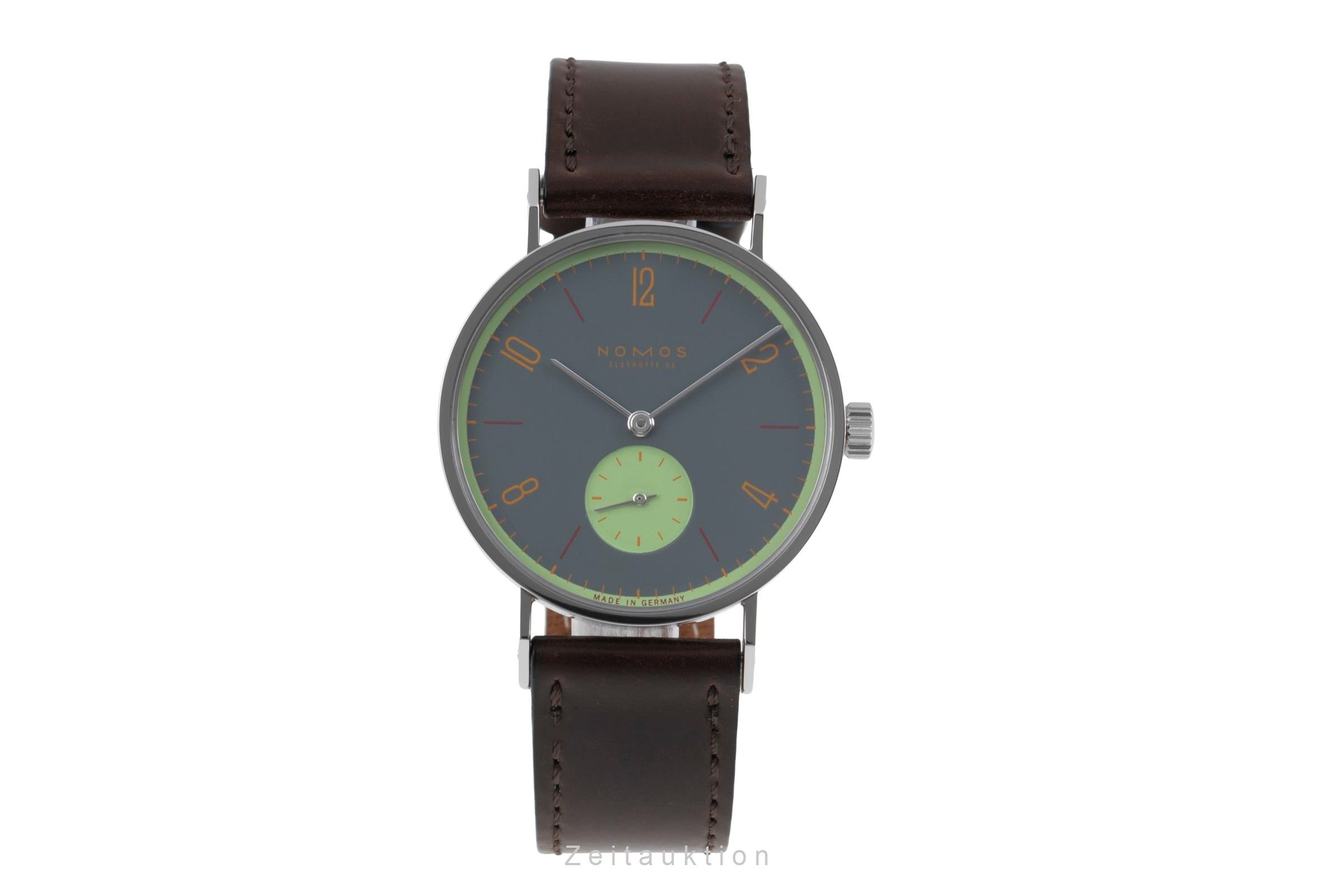 Nomos Tangente Super 30 Feldmausgrau Stahl Handaufzug Limited B&P 2004 [2506745]