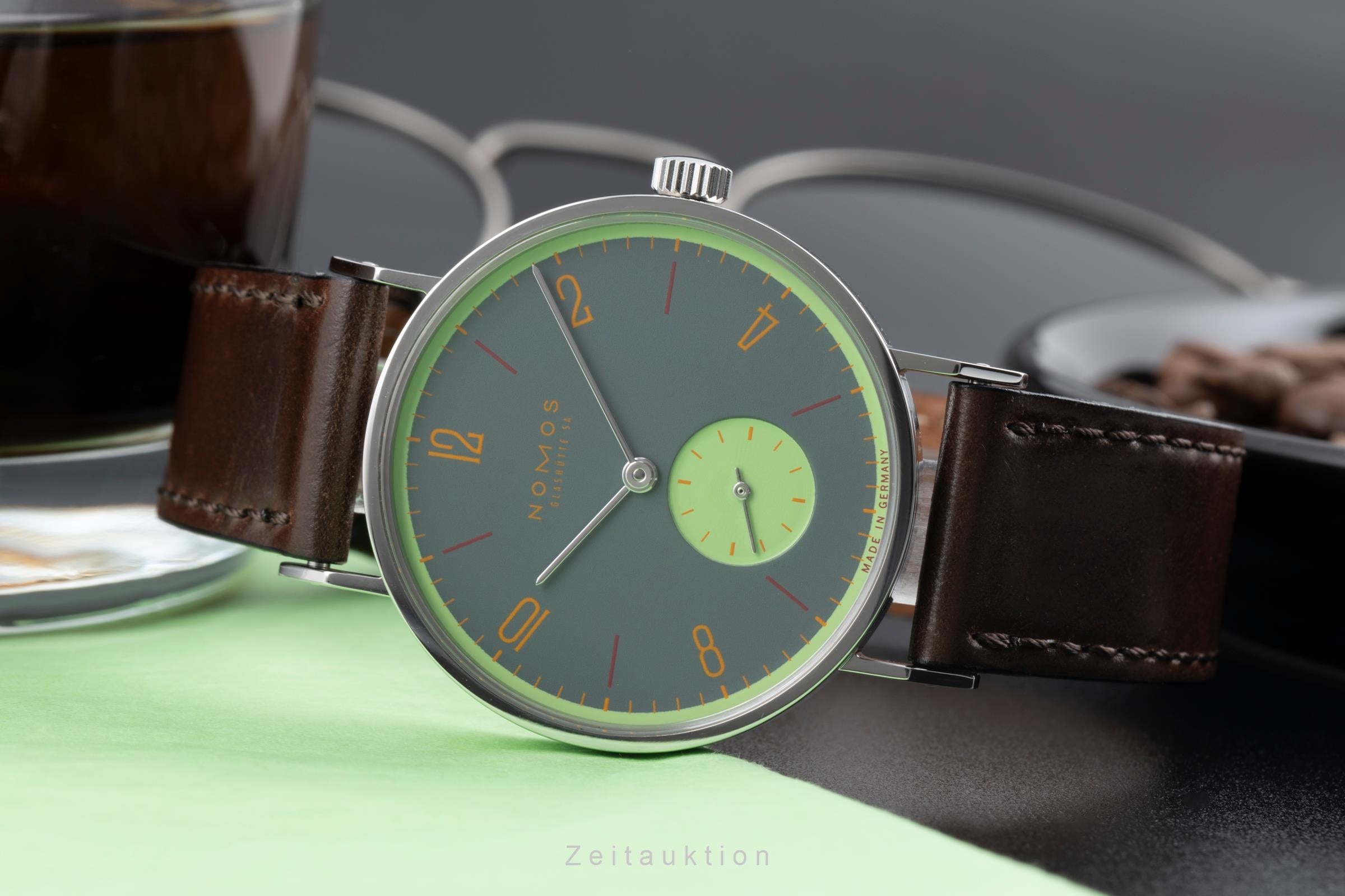 Nomos Tangente Super 30 Feldmausgrau Stahl Handaufzug Limited B&P 2004 [2506745]