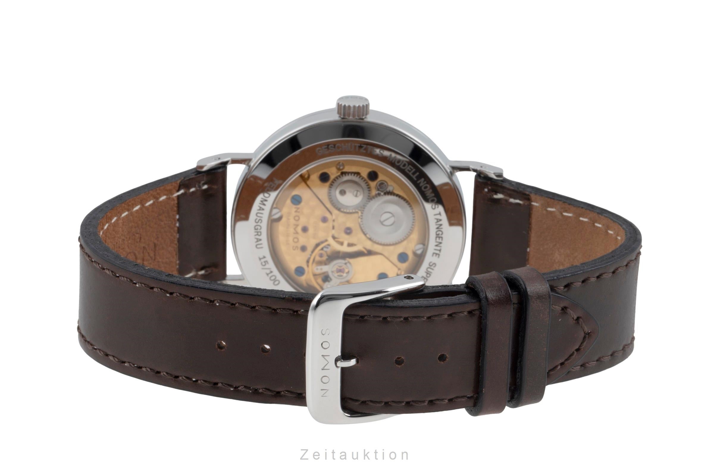 Nomos Tangente Super 30 Feldmausgrau Stahl Handaufzug Limited B&P 2004 [2506745]