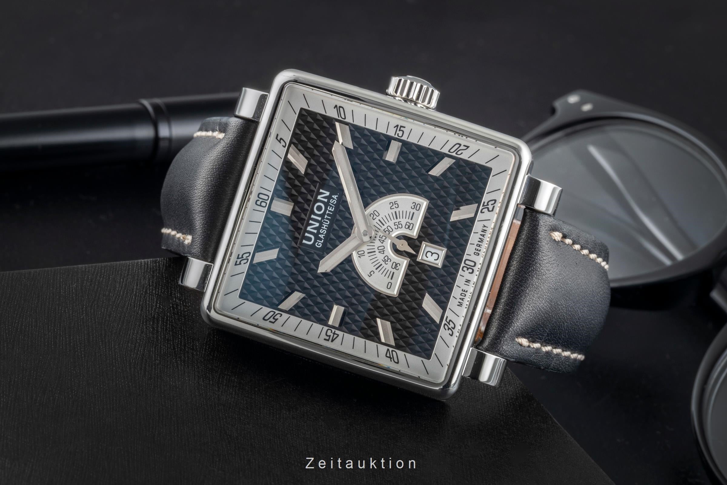 Union Glashütte Averin Stahl Automatik Herrenuhr Ref D003.528.16.051.01 B&P 2011 [2506748]