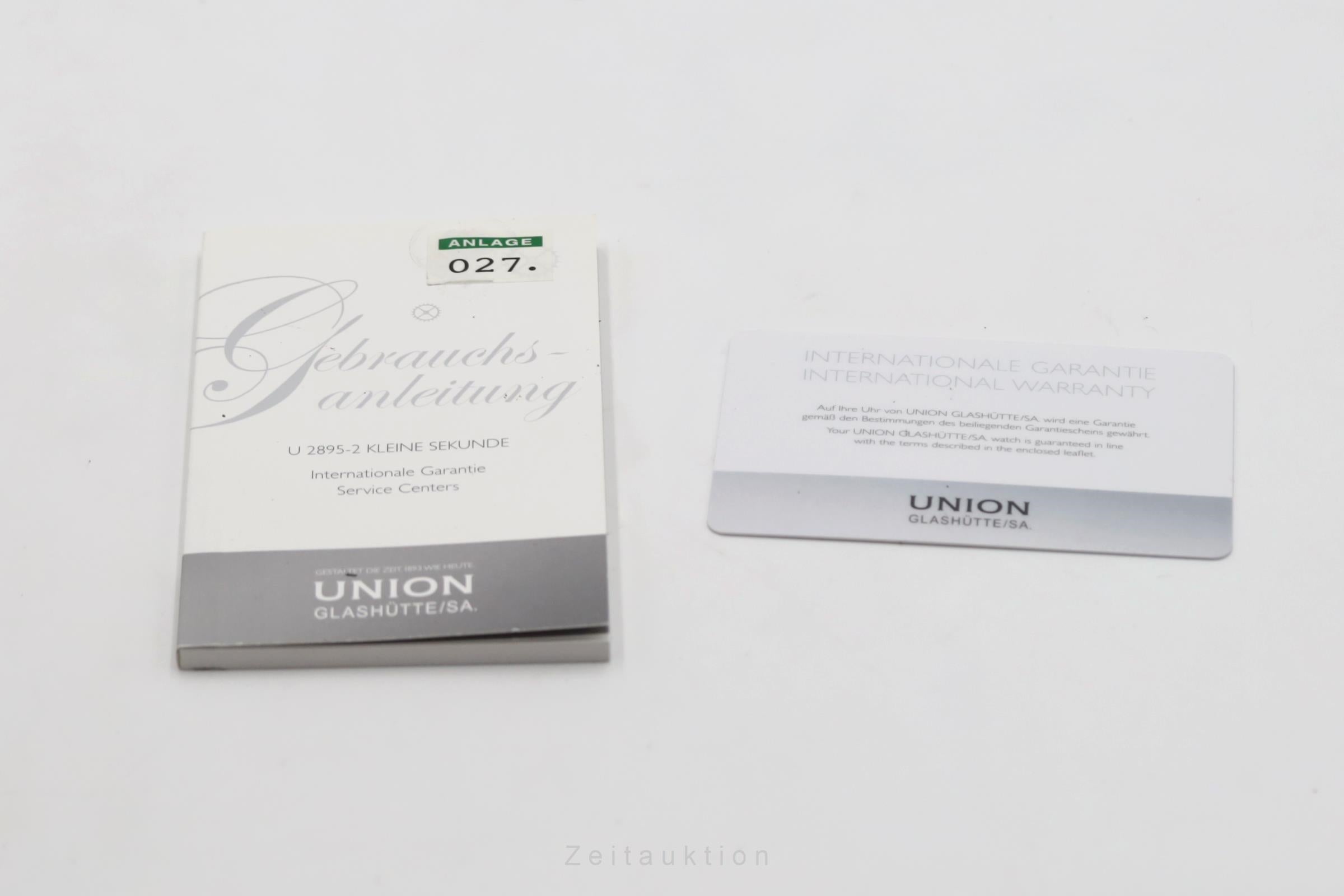 Union Glashütte Averin Stahl Automatik Herrenuhr Ref D003.528.16.051.01 B&P 2011 [2506748]