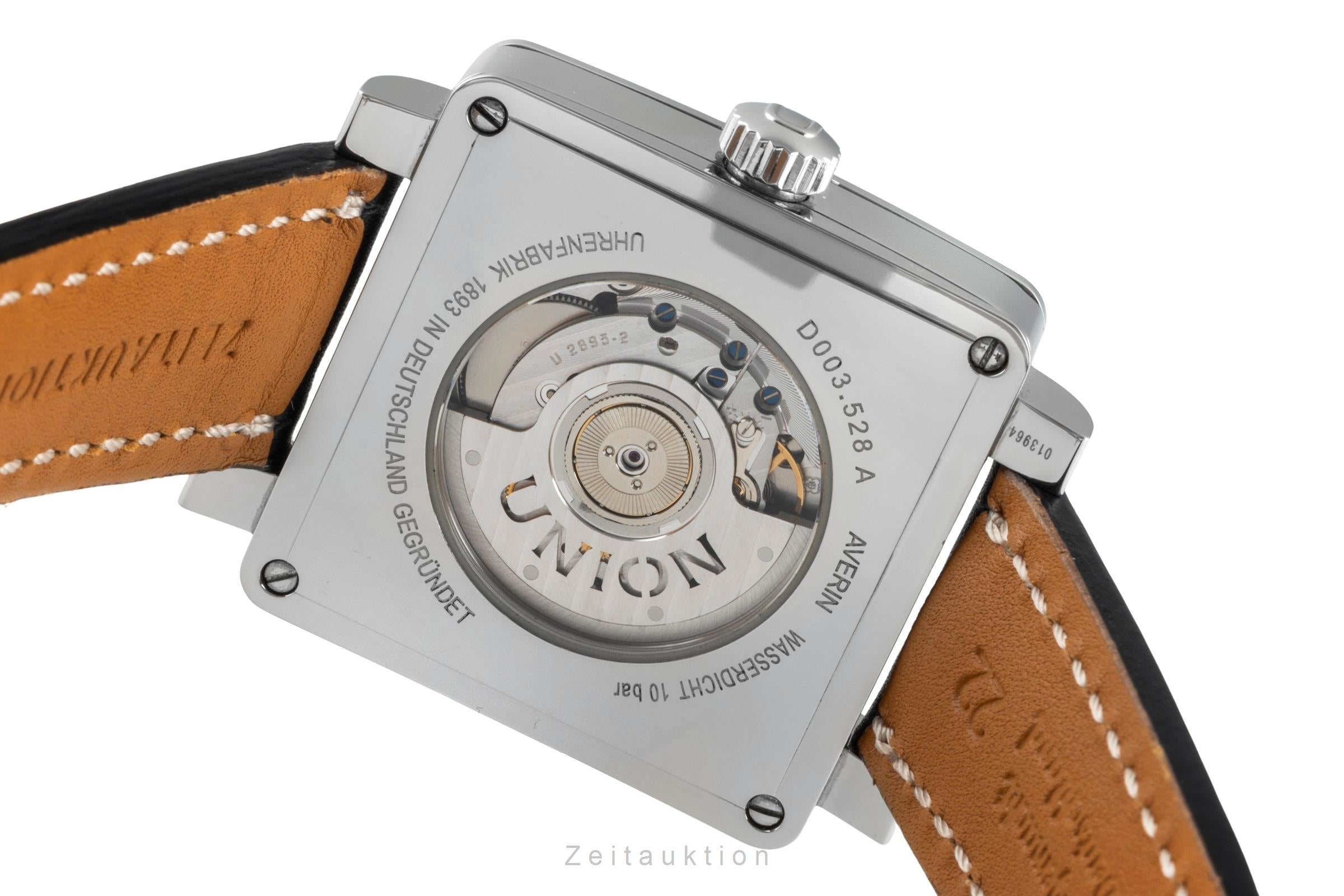 Union Glashütte Averin Stahl Automatik Herrenuhr Ref D003.528.16.051.01 B&P 2011 [2506748]