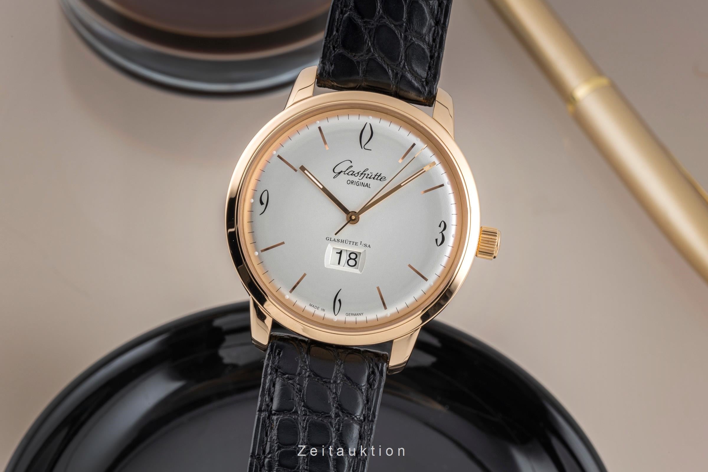 Glashütte Sixties or rouge 18 ct automatique montre pour hommes 2-39-47-01-01-04 LP: 18200EUR  [2506753]