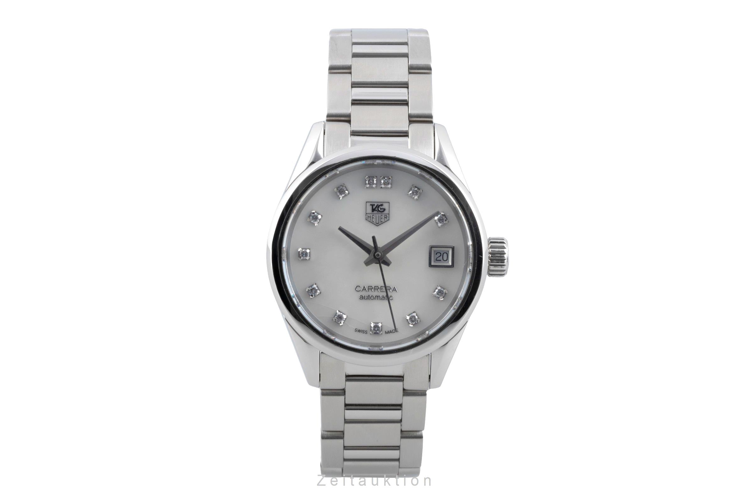 Tag Heuer Carrera Automatik Stahl MOP Diamanten Ref. WAR2414.BA0776 B&P 2018 [2506785]