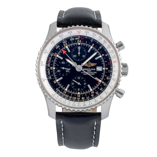 Breitling Navitimer World chronograph steel automatic men's watch A24322-101	  [2506790]