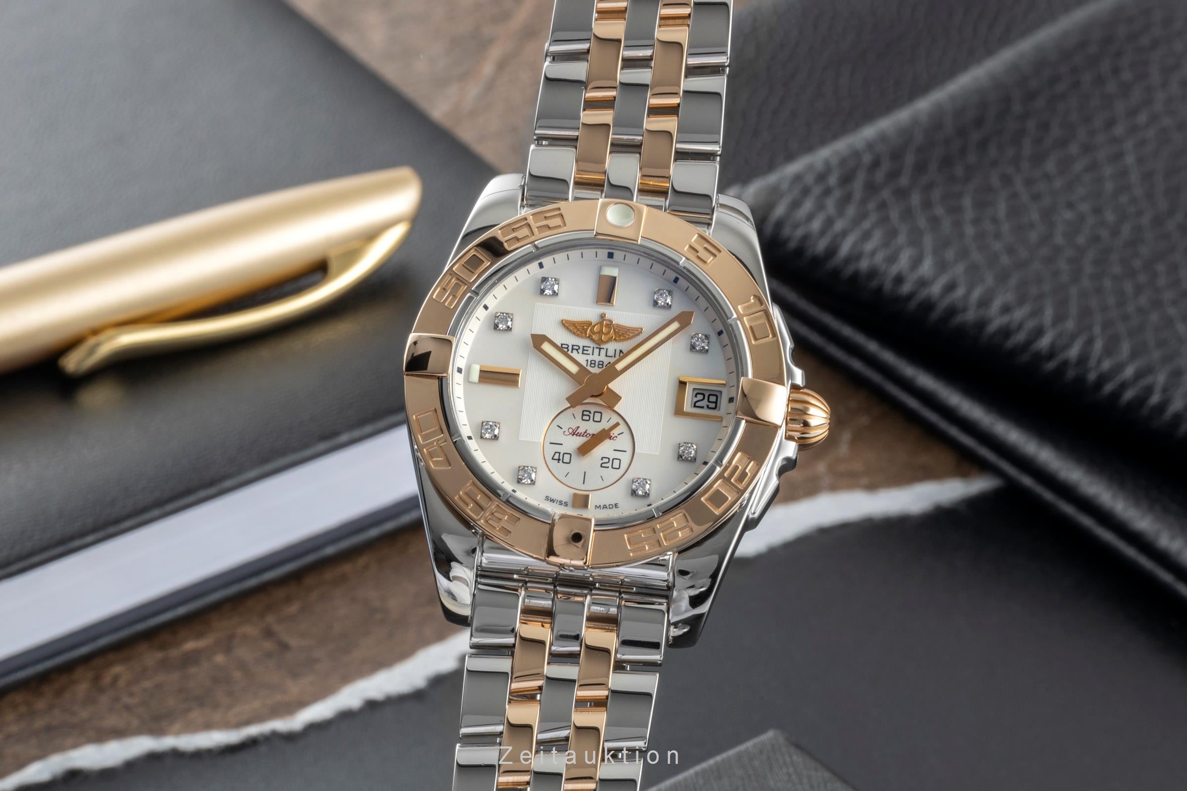 Breitling Galactic 36 Stahl / Rosegold MOP Diamanten Automatik Ref. C37330	  [2506792]
