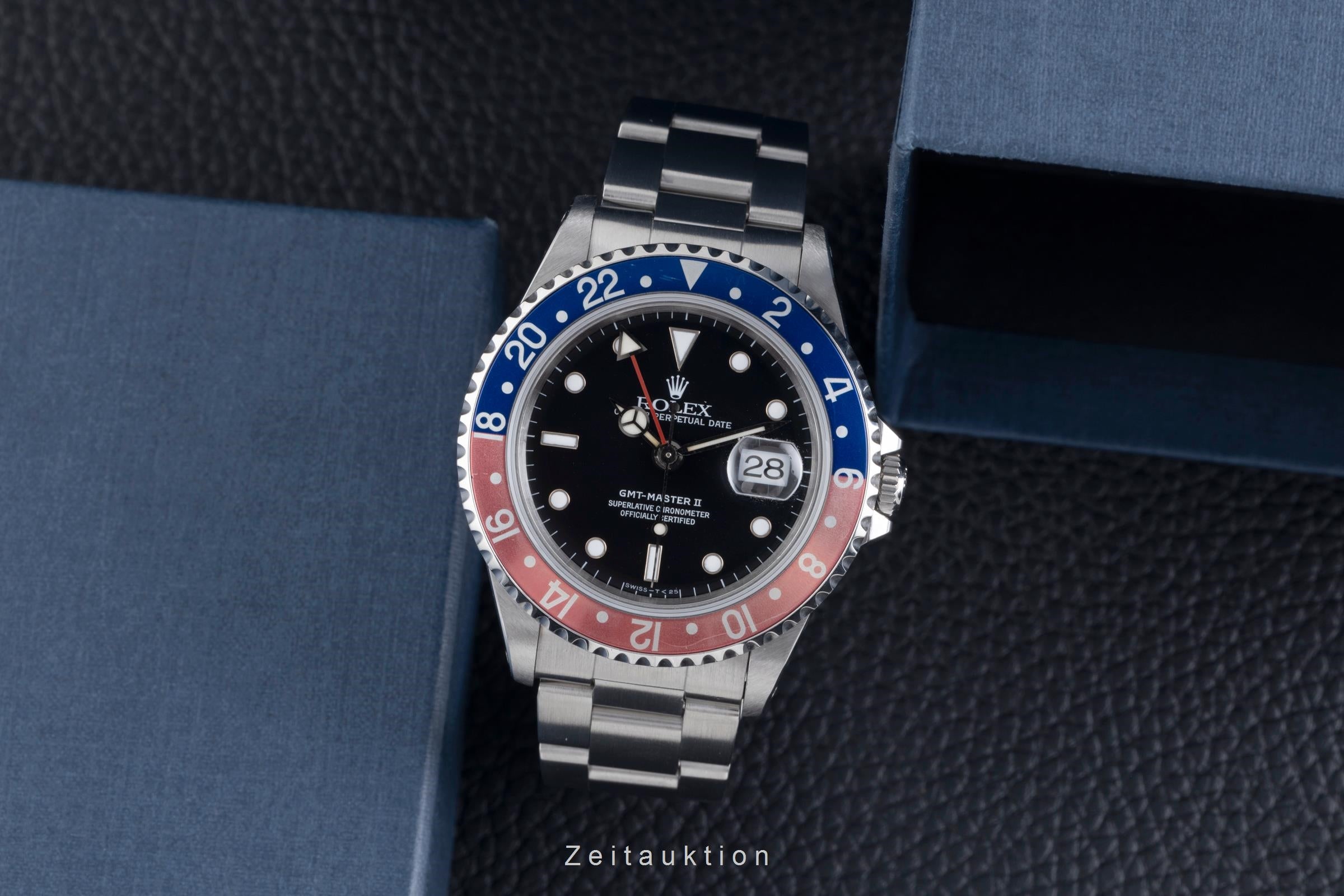 Rolex GMT-Master II Pepsi Stahl Automatik Herrenuhr Ref. 16710 Klassiker [2506802]