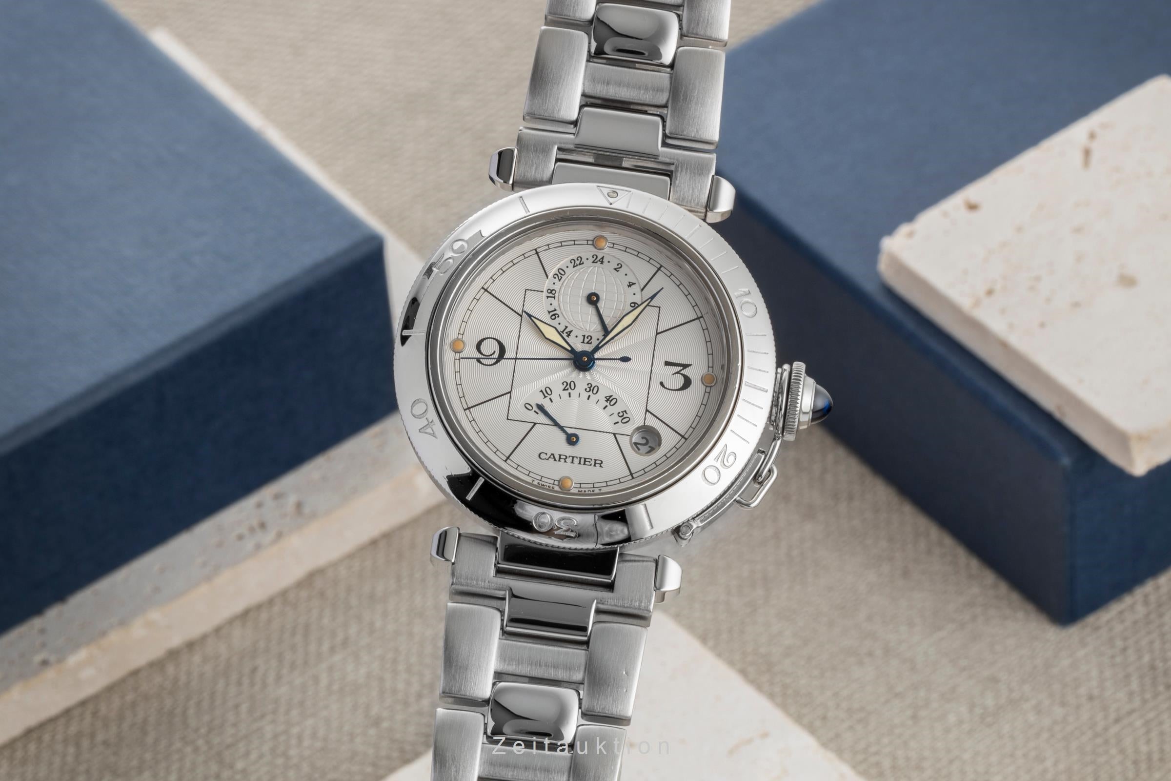 Cartier Pasha GMT Power Reserve Automatik Stahl Herrenuhr Ref. W31037H3 2388 [2506810]