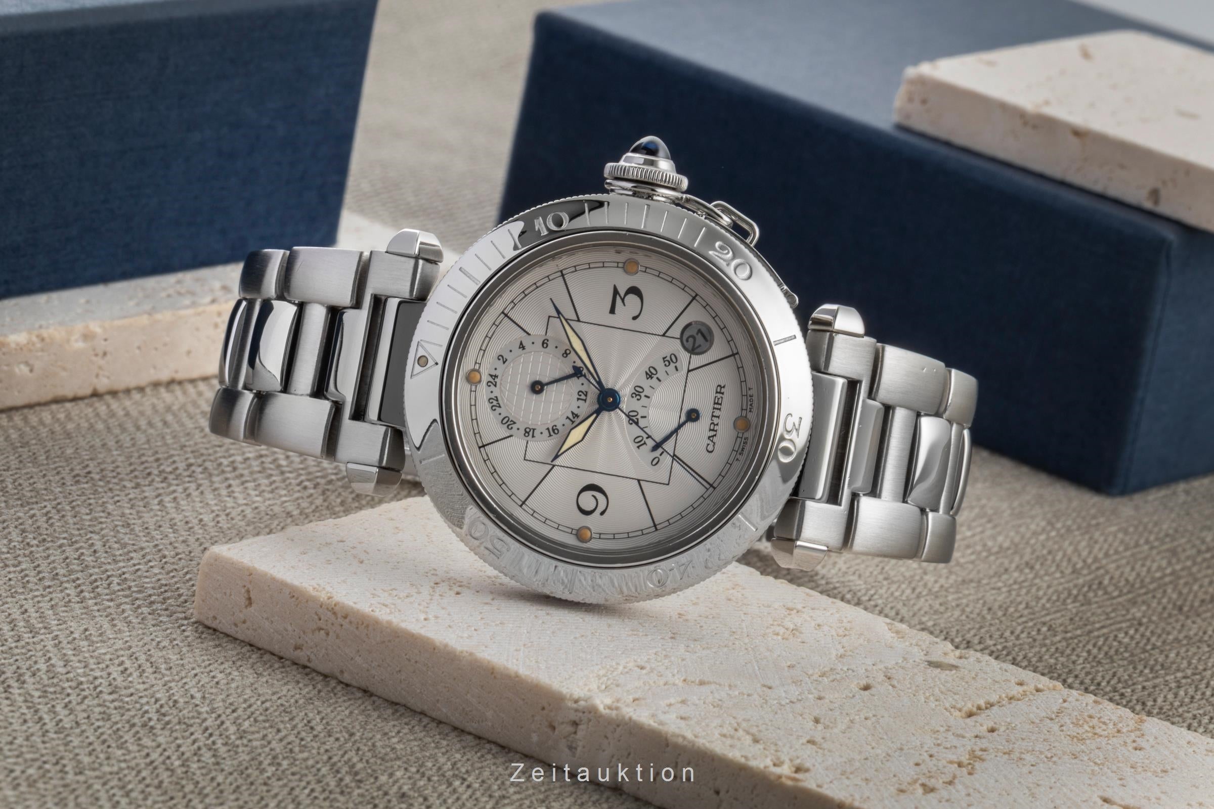 Cartier Pasha GMT Power Reserve Automatik Stahl Herrenuhr Ref. W31037H3 2388 [2506810]