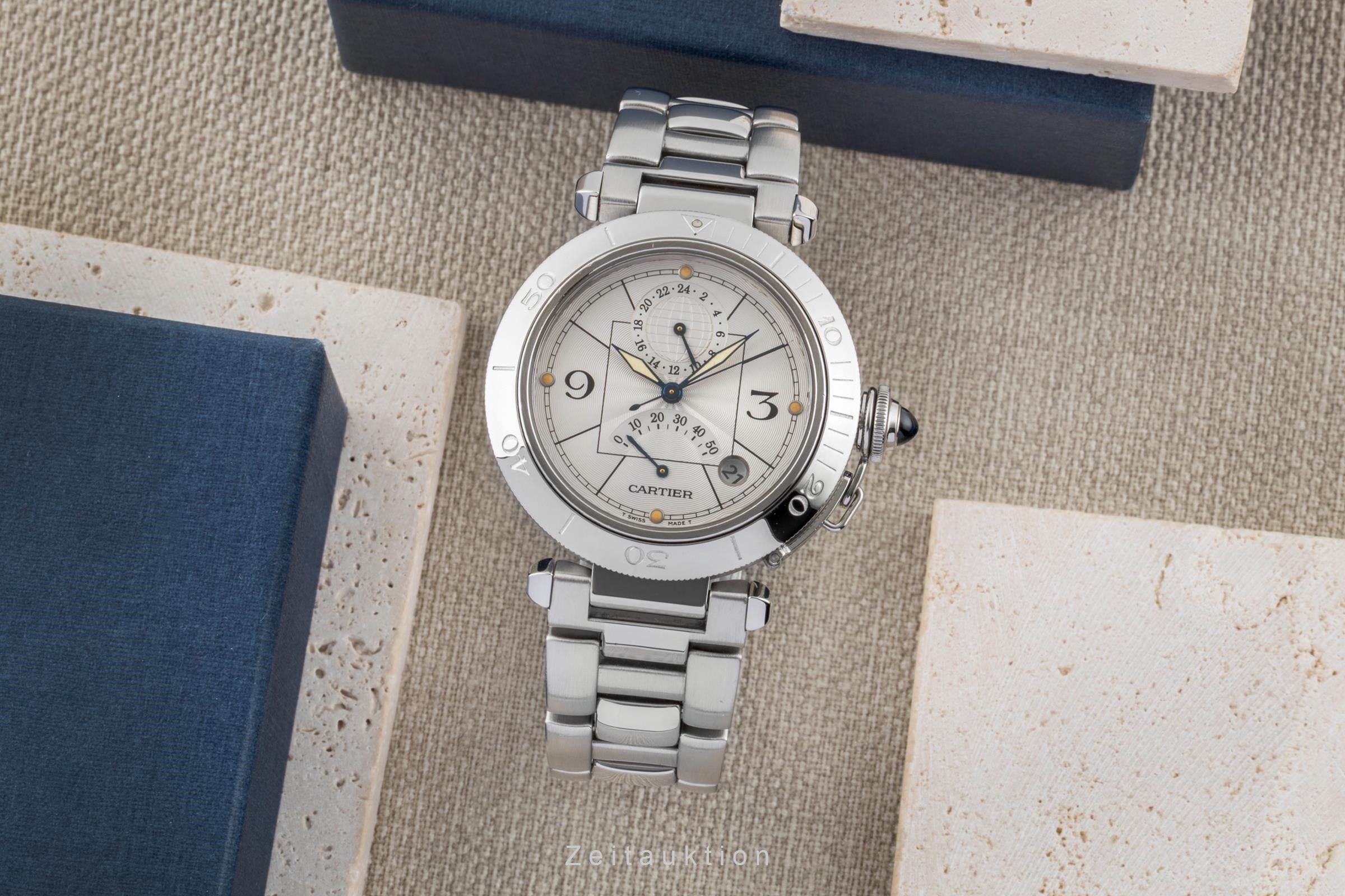 Cartier Pasha GMT Power Reserve Automatik Stahl Herrenuhr Ref. W31037H3 2388 [2506810]