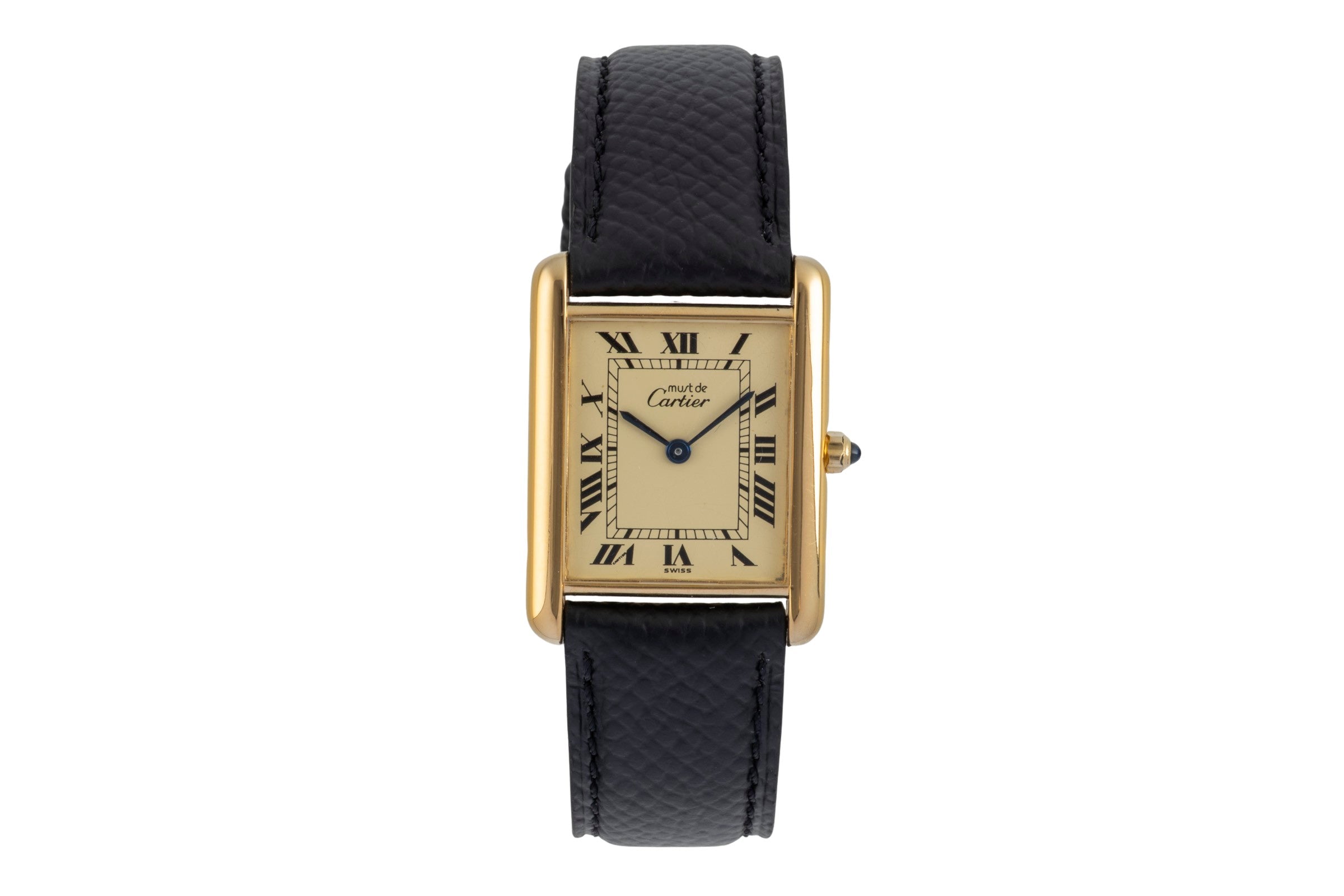 Cartier must Tank GM Vermeil "Ivory Dial" Silber Herrenuhr Medium Ref. 681006 [2506825]