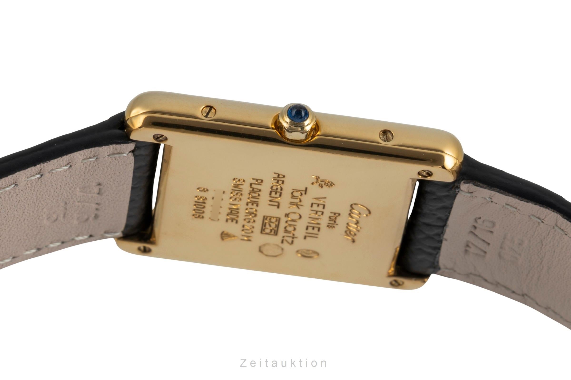 Cartier must Tank GM Vermeil "Ivory Dial" Silber Herrenuhr Medium Ref. 681006 [2506825]