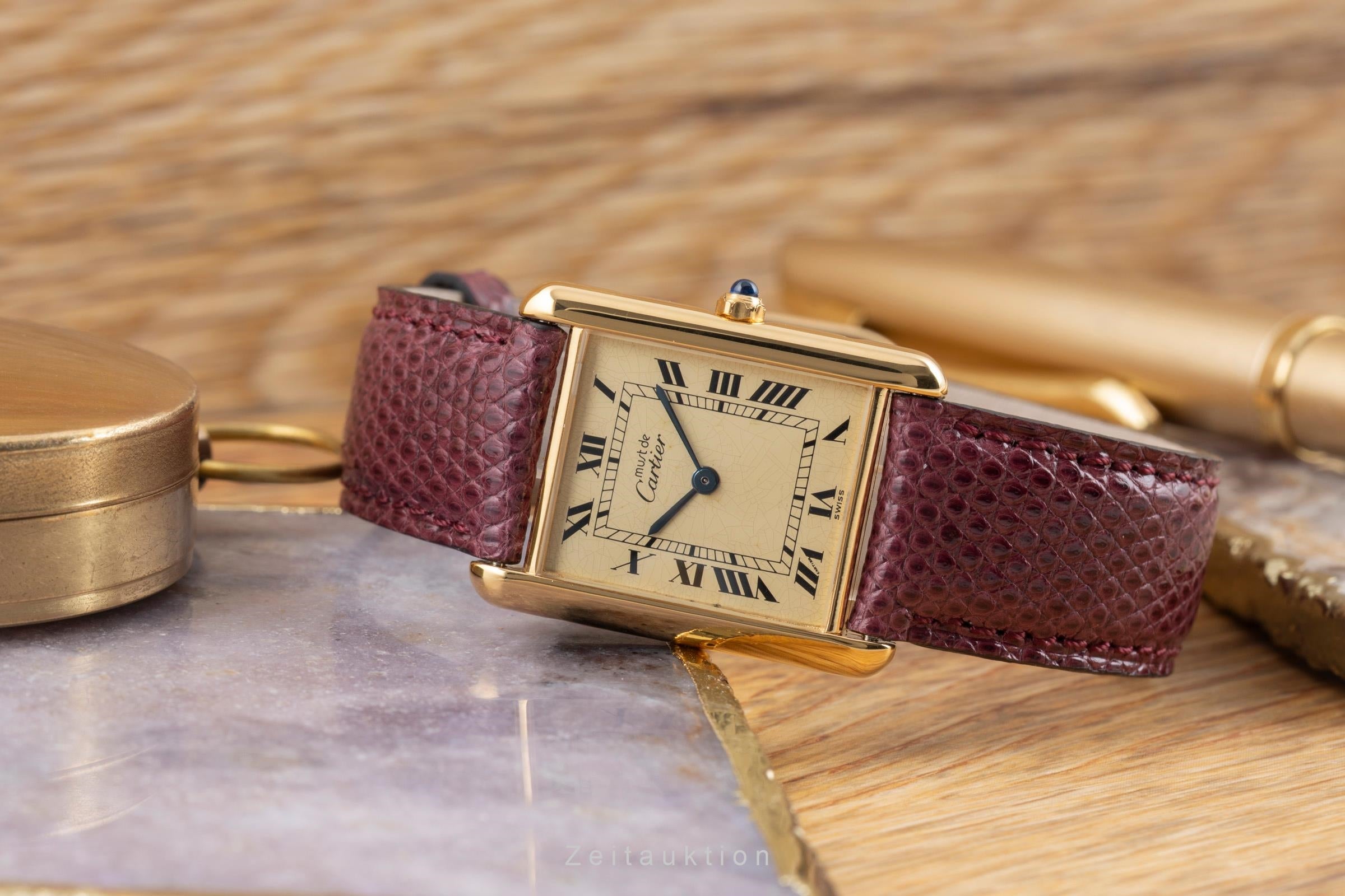 Cartier Tank argento dorato quarzo unisex 681006  [2506829]