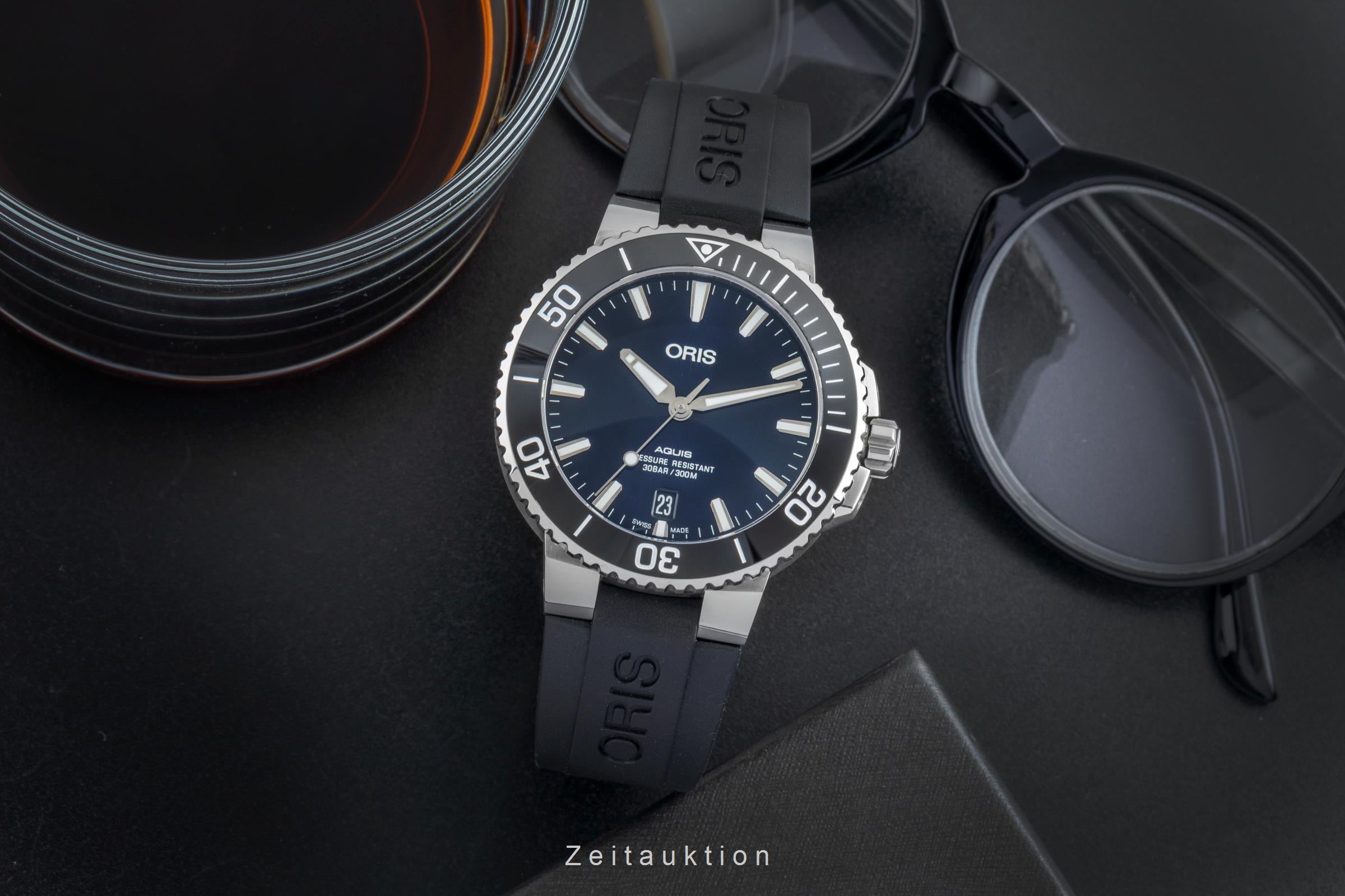 Oris Aquis Date Stahl Automatik Herrenuhr Ref. 01 733 7732 4135 Box & Papiere  [2506850]