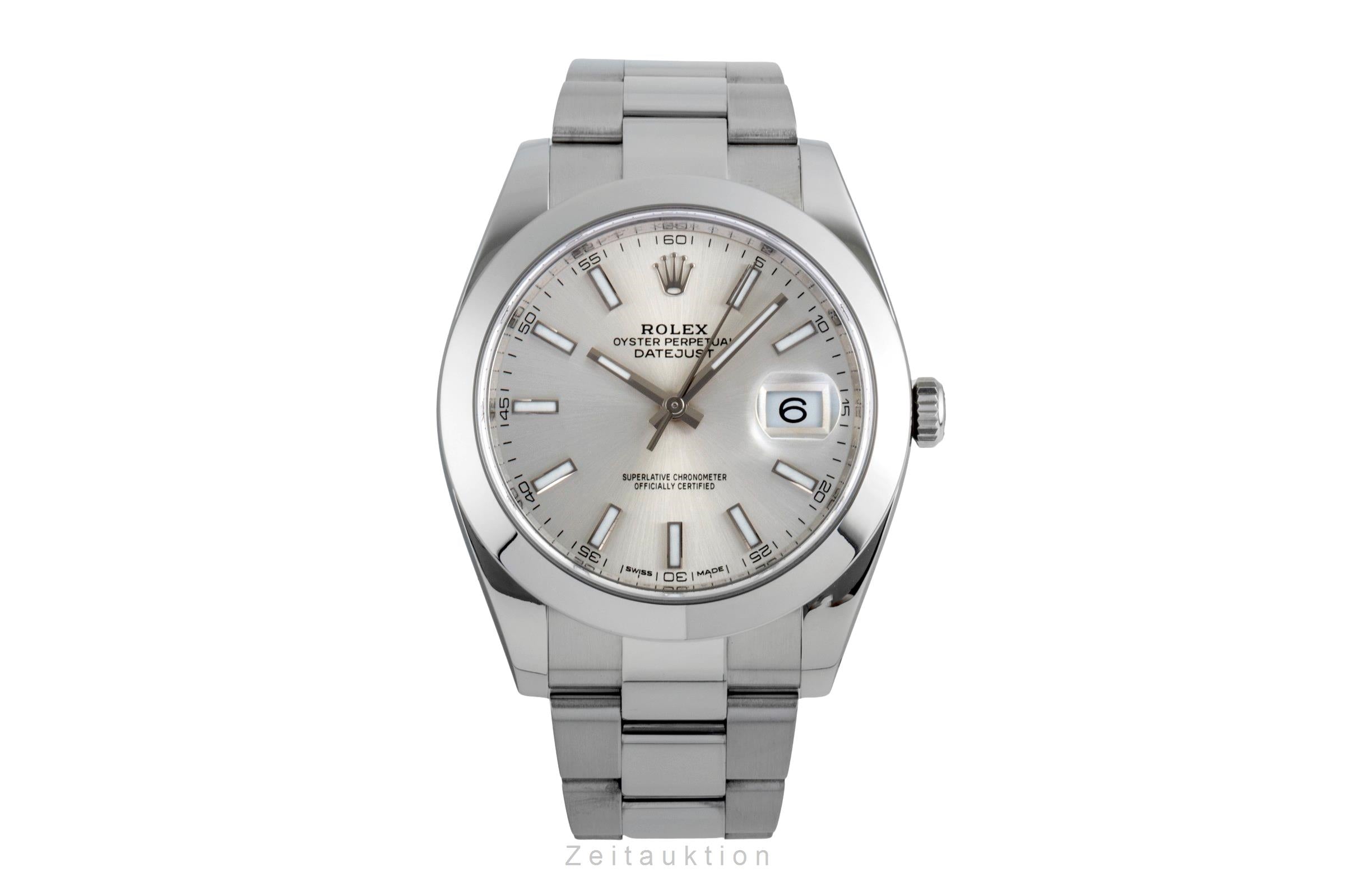 Rolex Datejust 41 Silver Dial Edelstahl Automatik Herrenuhr Ref. 126300 B&P 2018 [2506855]