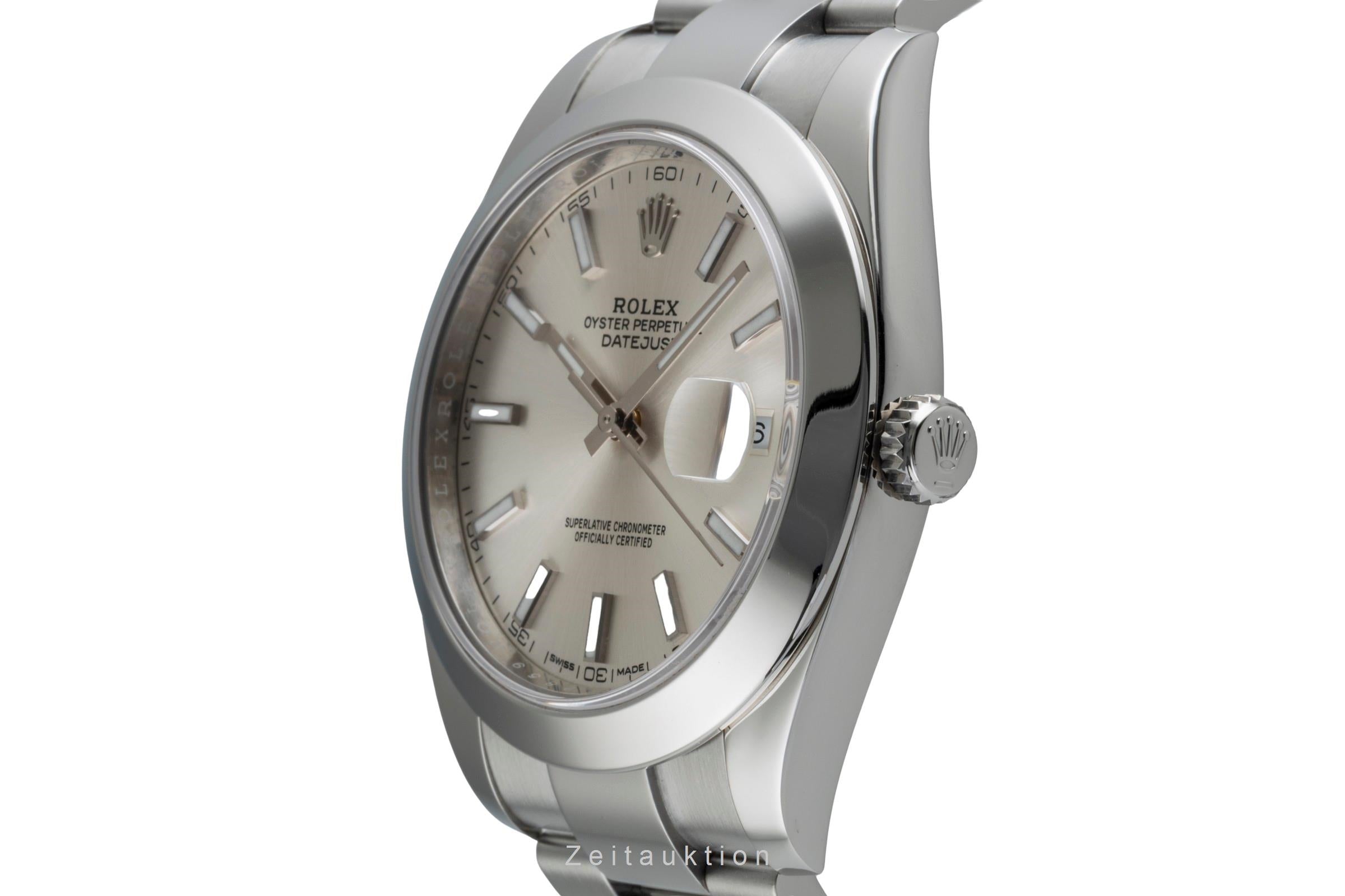 Rolex Datejust 41 Silver Dial Edelstahl Automatik Herrenuhr Ref. 126300 B&P 2018 [2506855]