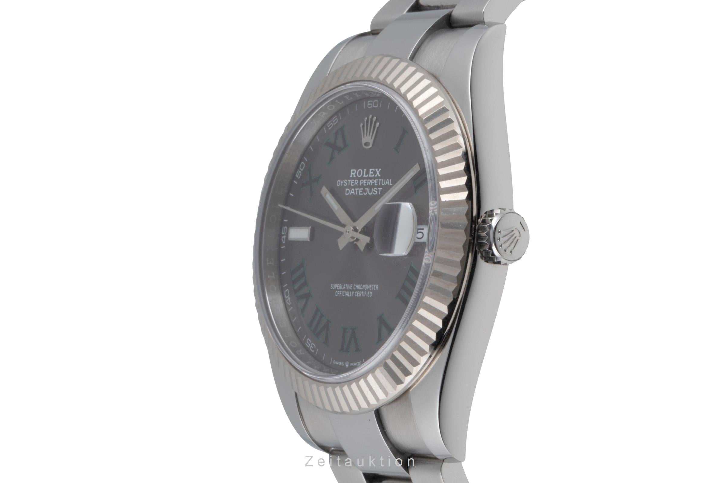 Rolex Datejust 41 Wimbledon Stahl Weissgold Automatik Herrenuhr 126334 B&P 2019 [2506882]