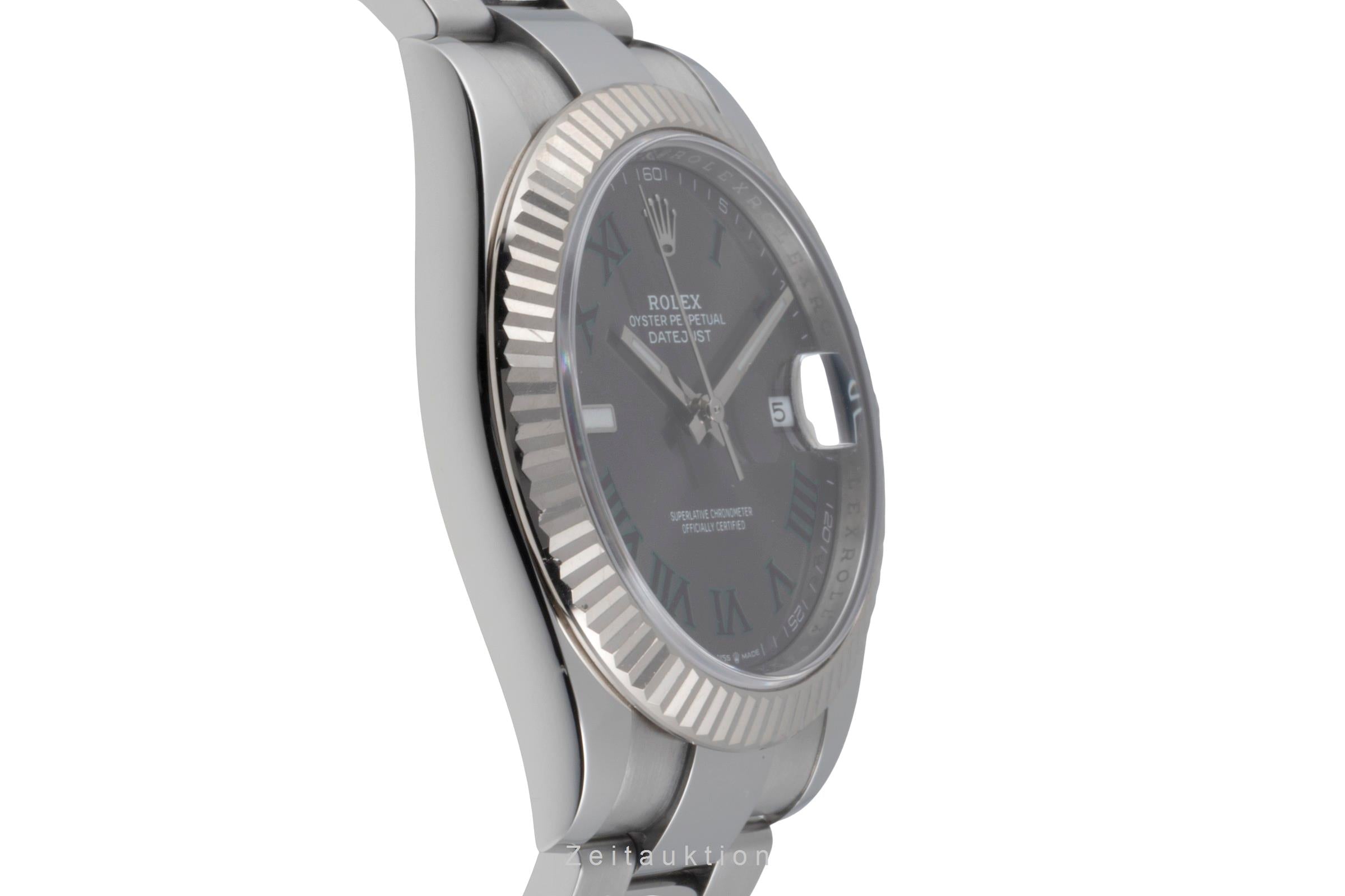 Rolex Datejust 41 Wimbledon Stahl Weissgold Automatik Herrenuhr 126334 B&P 2019 [2506882]