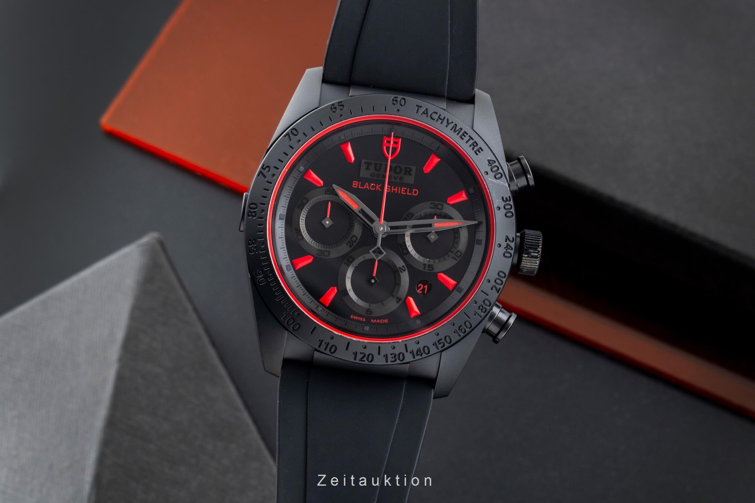 Tudor Fastrider Black Shield Chronograph Automatik Stahl Ref. 42000CR B&P 2014 [2506910]
