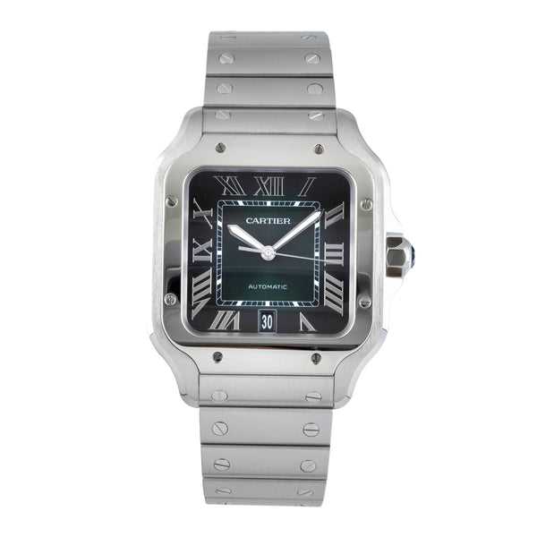 Cartier Santos Stahl Green Dial Automatik Herren Ref WSSA0062 Box & Papiere 2023 [2506924]