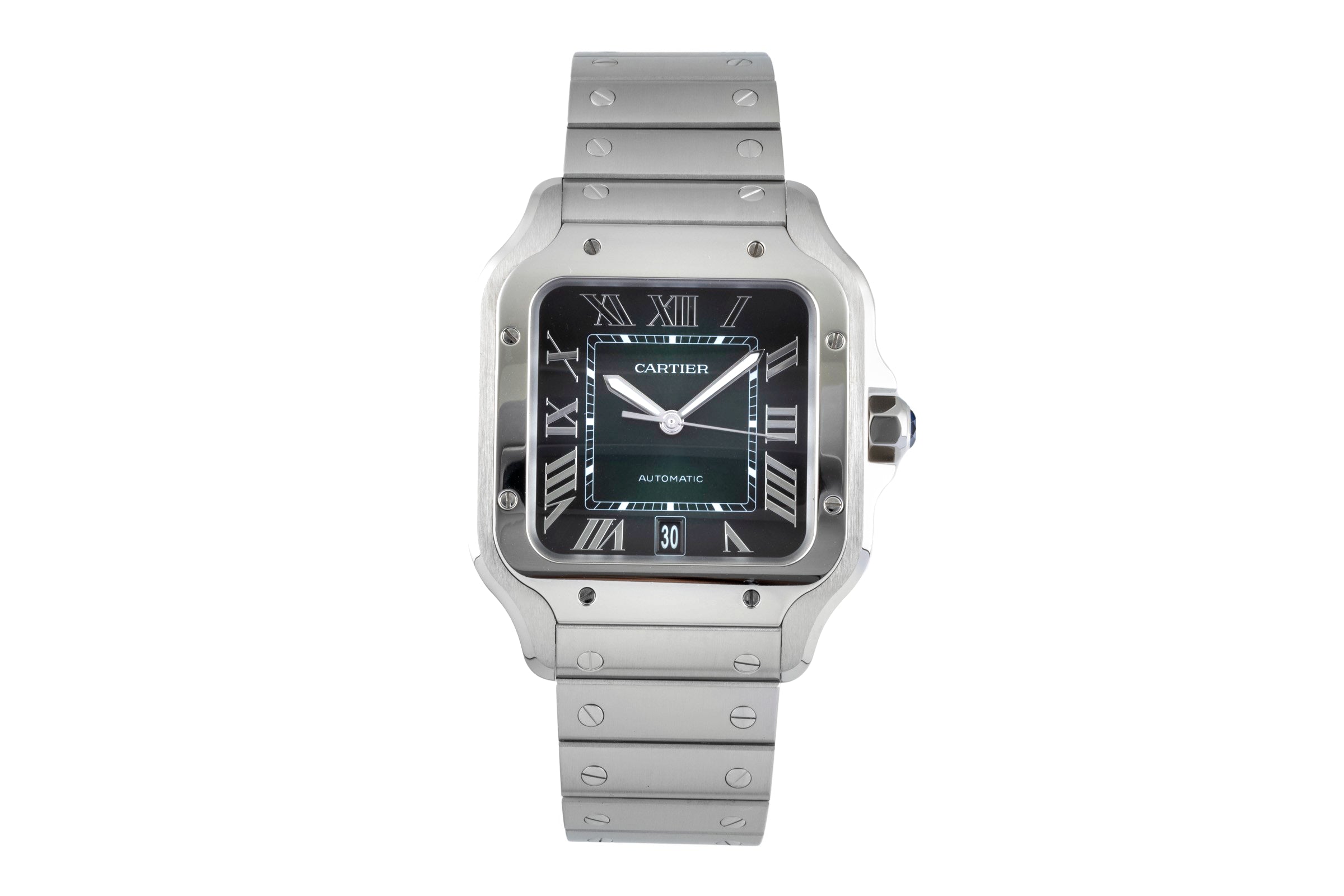 Cartier Santos Stahl Green Dial Automatik Herren Ref WSSA0062 Box & Papiere 2023 [2506924]