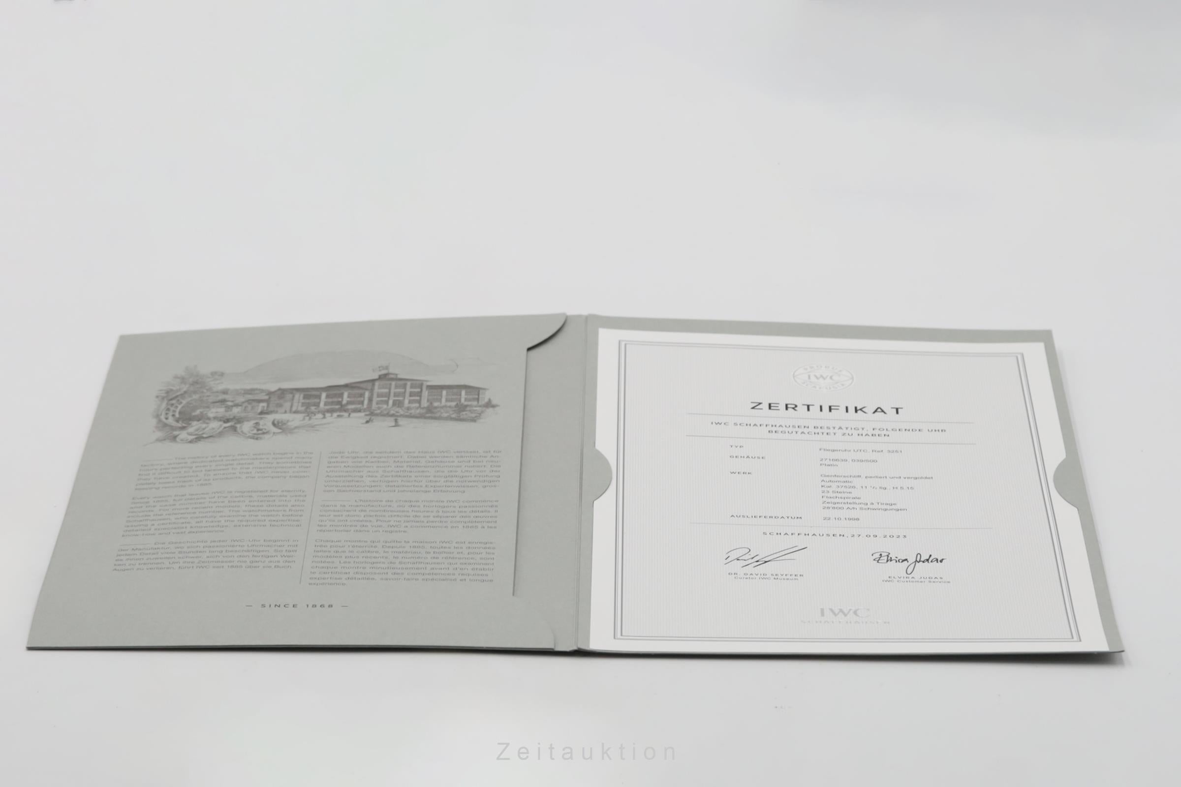 IWC TZC platinium automatic men's watch IW325103  [2506932]